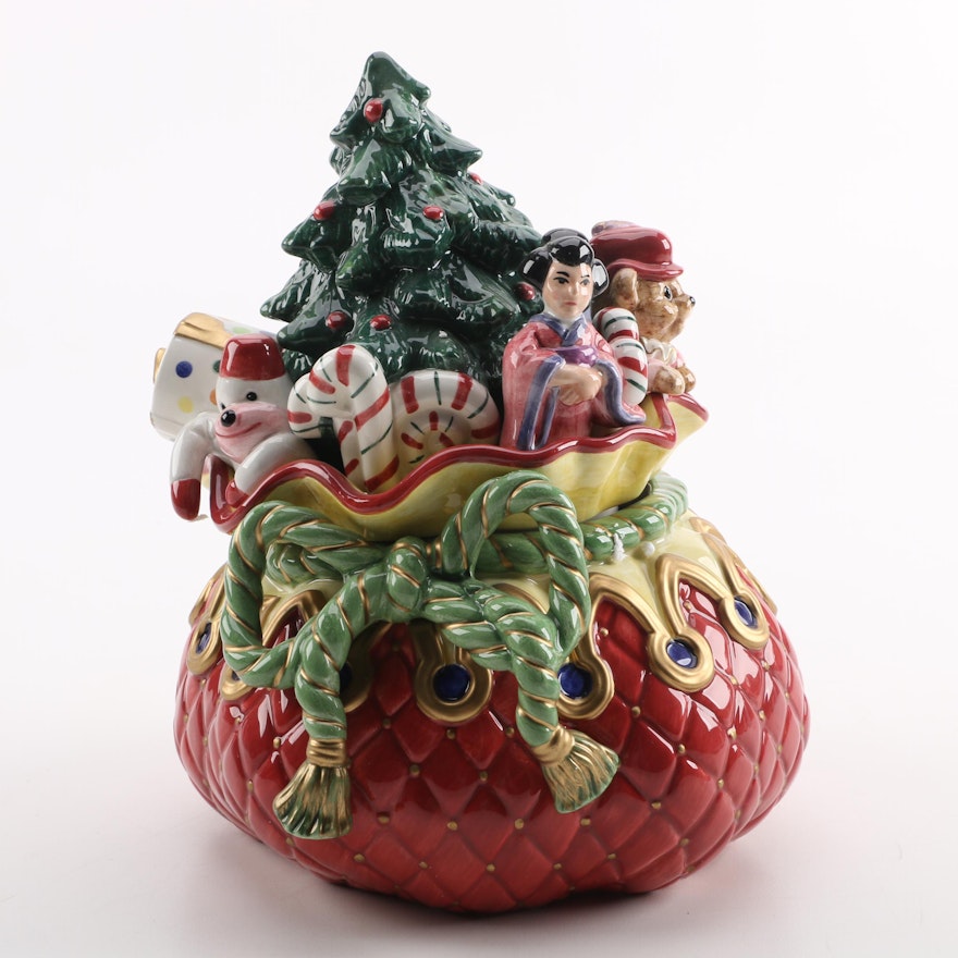 Fitz and Floyd Classics "Christmas Court" Ceramic Candy Dish