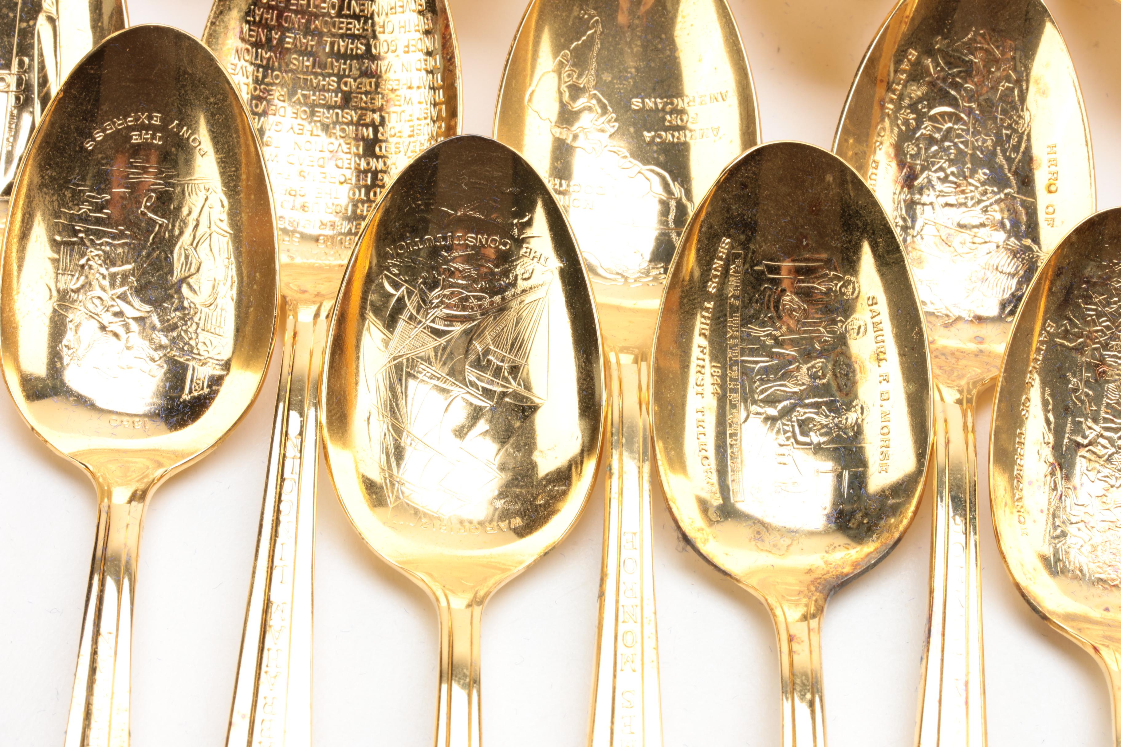 Wm. Rogers Mfg. Co. Silver Plate and Gold-Washed Presidential Spoons