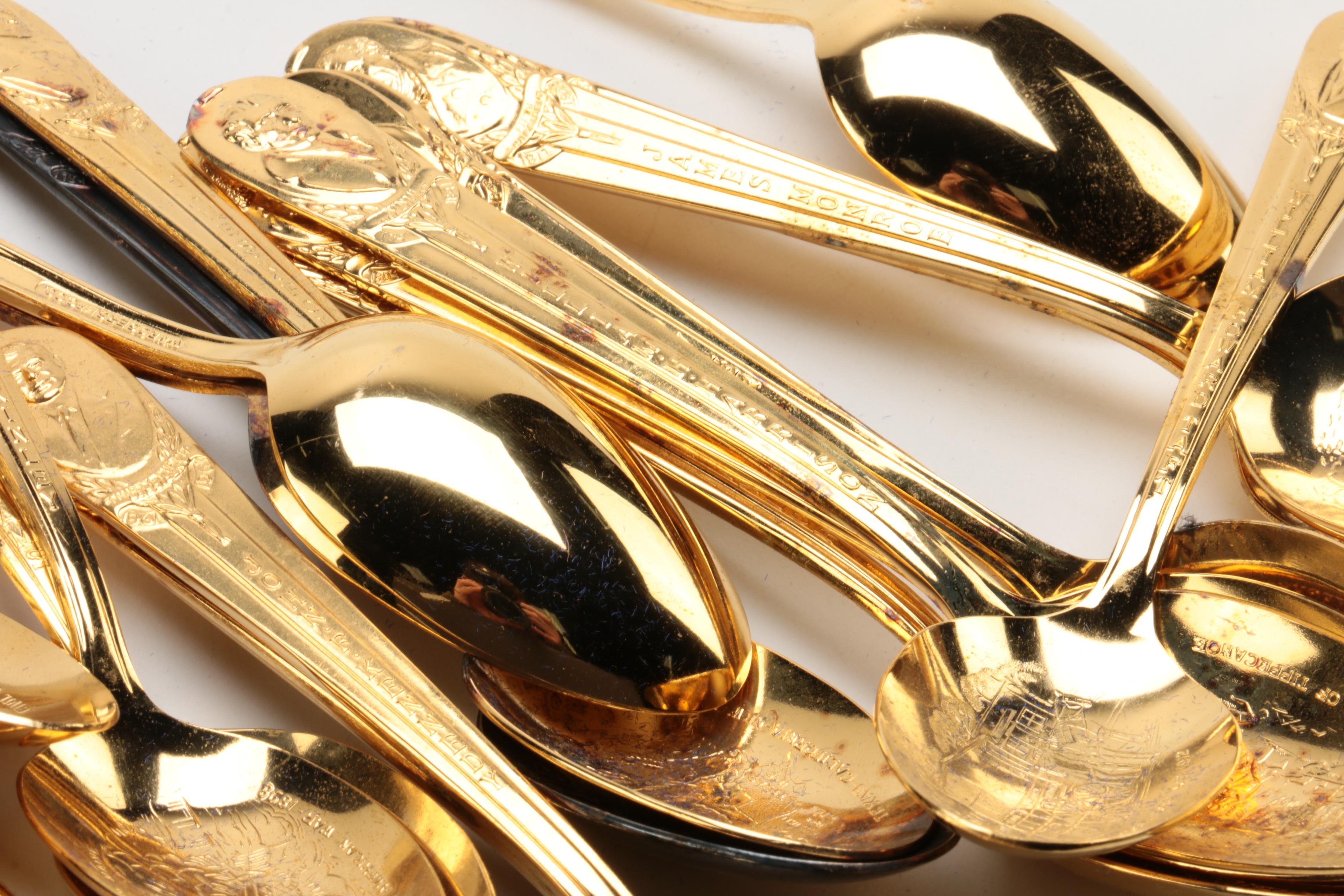 Wm. Rogers Mfg. Co. Silver Plate and Gold-Washed Presidential Spoons