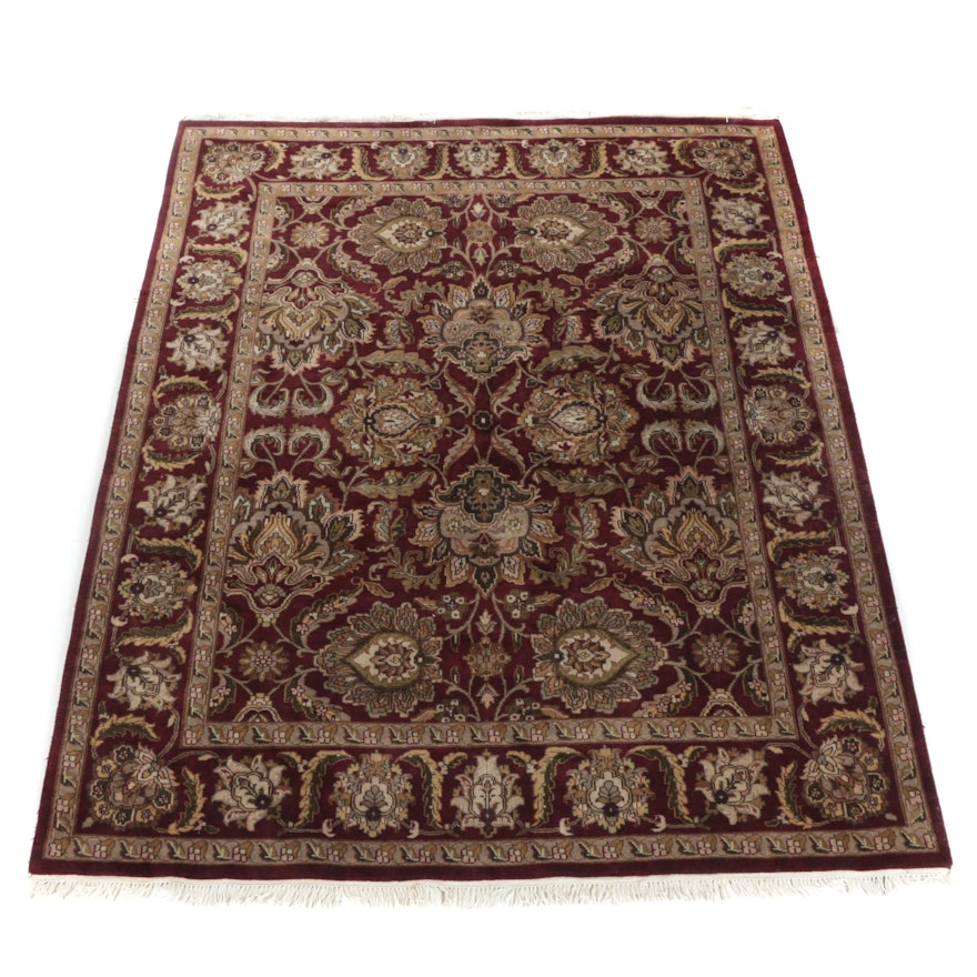 Hand-Knotted Indian Agra-Style Wool Area Rug