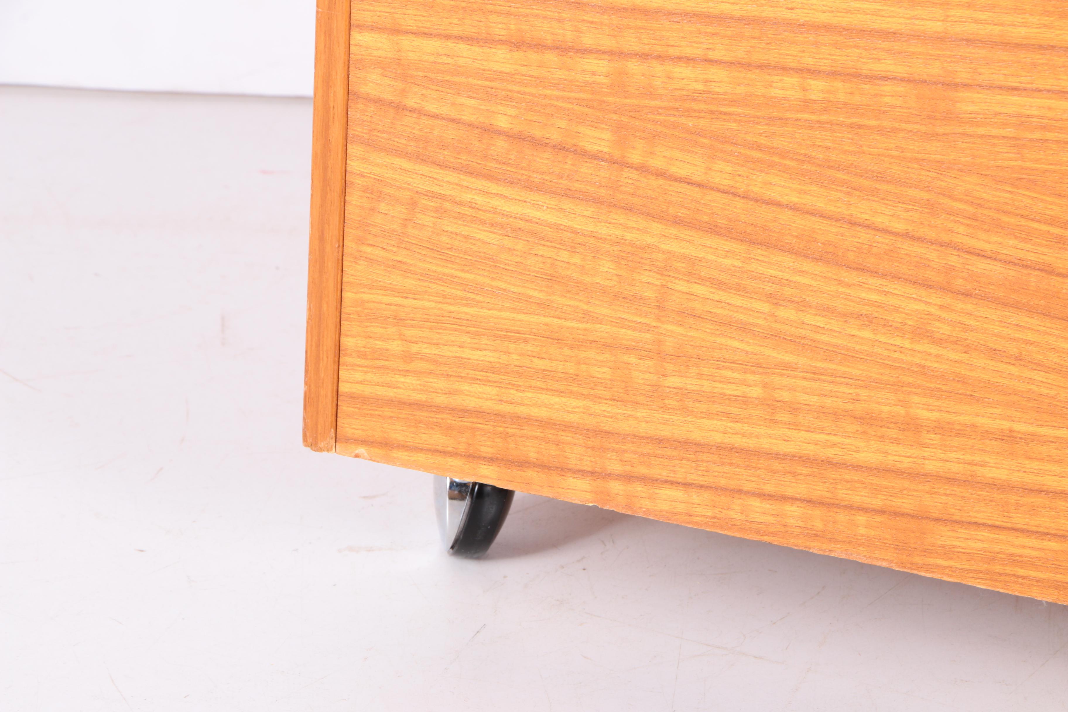 Rolling Wood Storage Bin