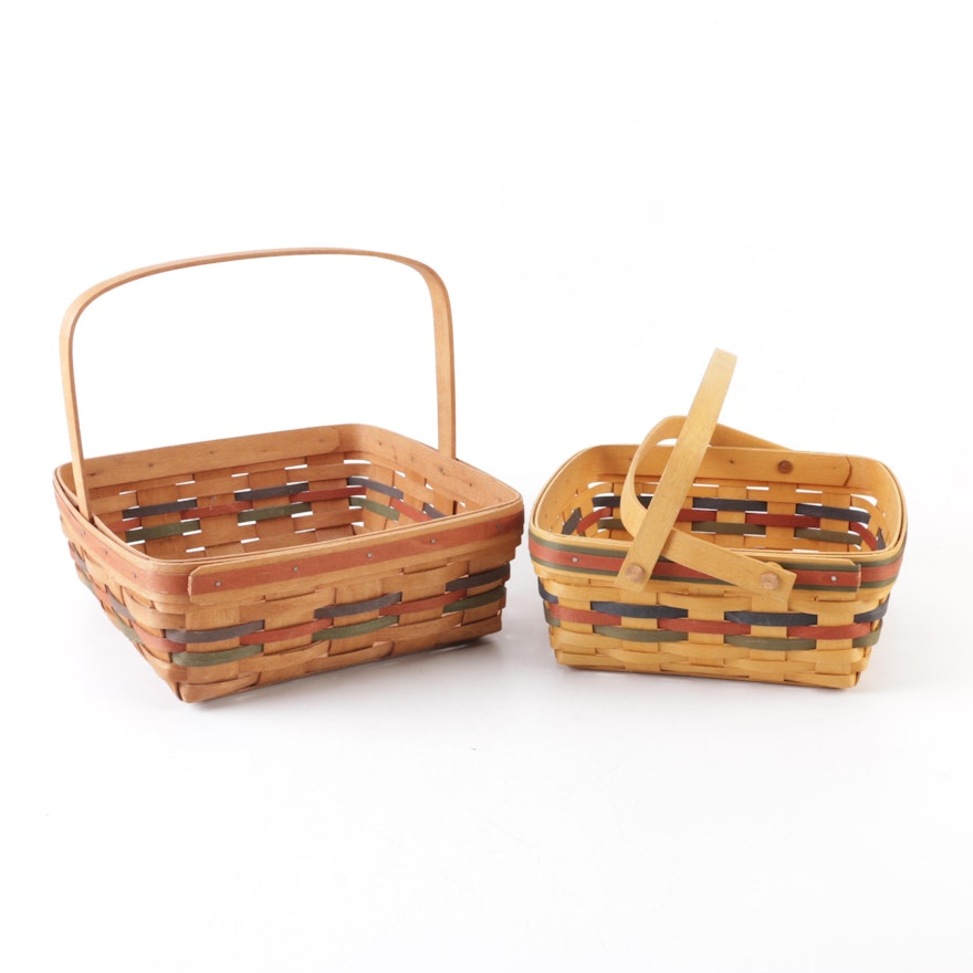 Longaberger Woven Wood Baskets with Handles
