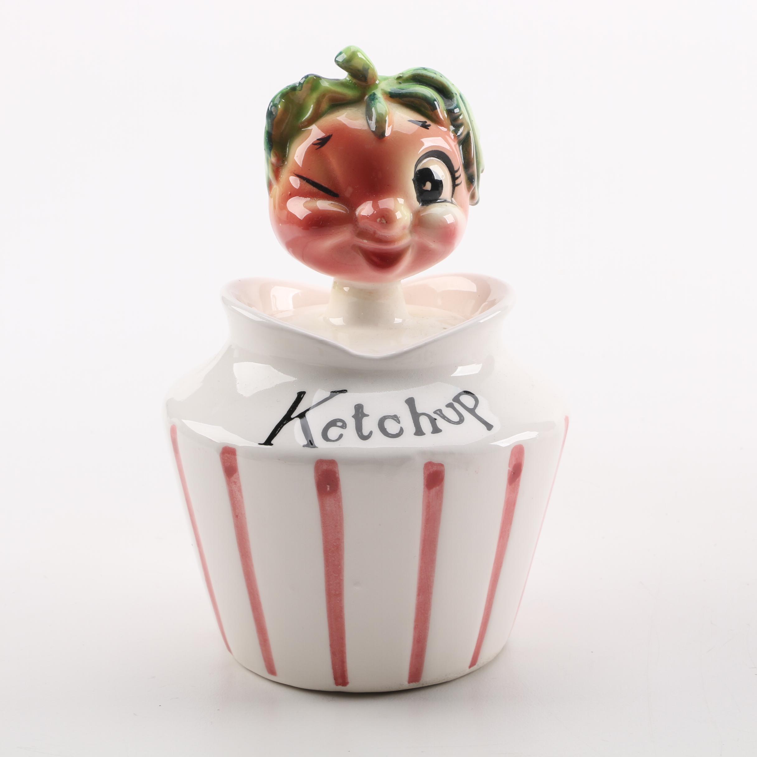 Lefton "Pixieware" Holt Howard Condiment Jars, Circa 1958