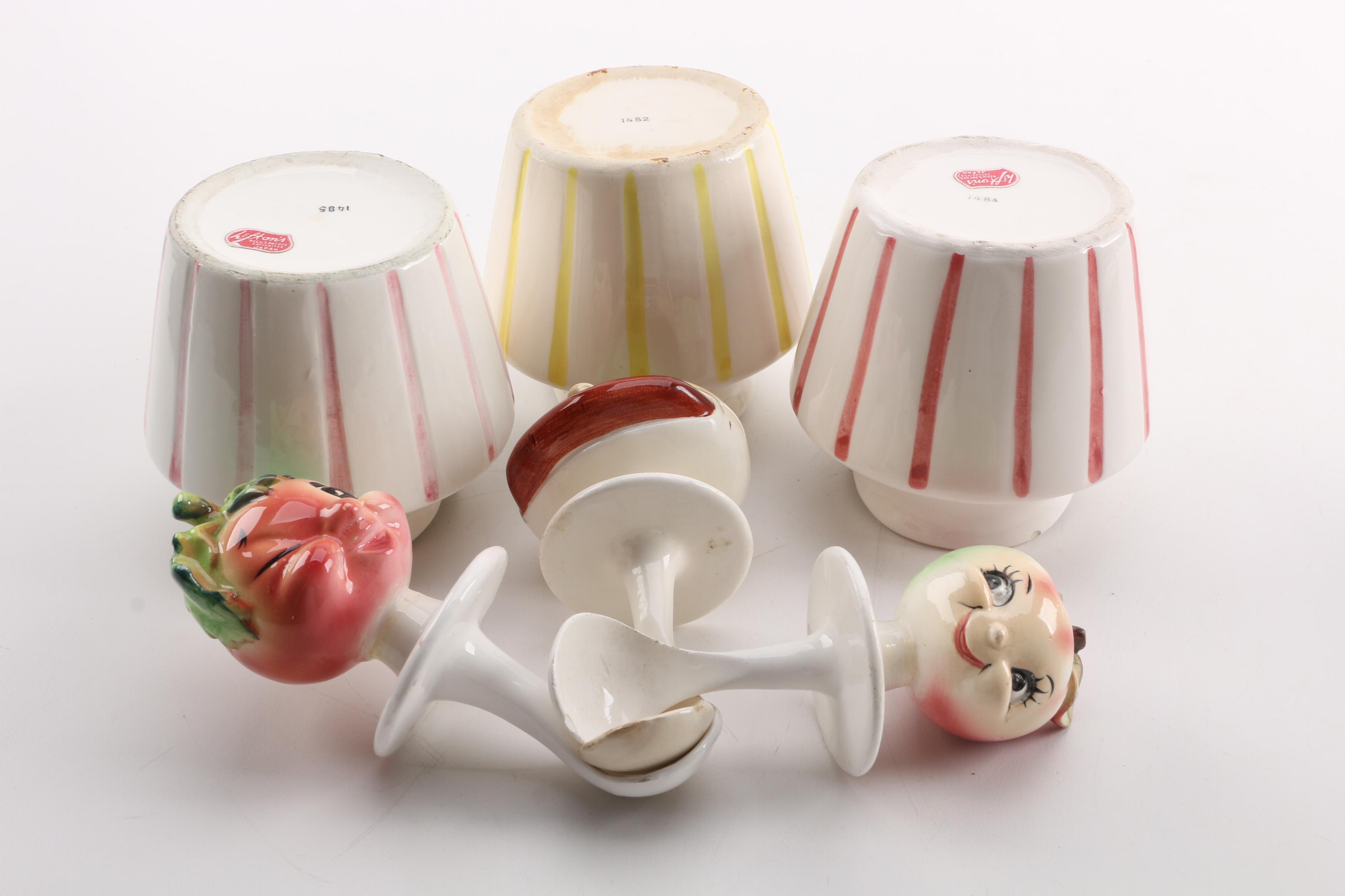 Lefton "Pixieware" Holt Howard Condiment Jars, Circa 1958
