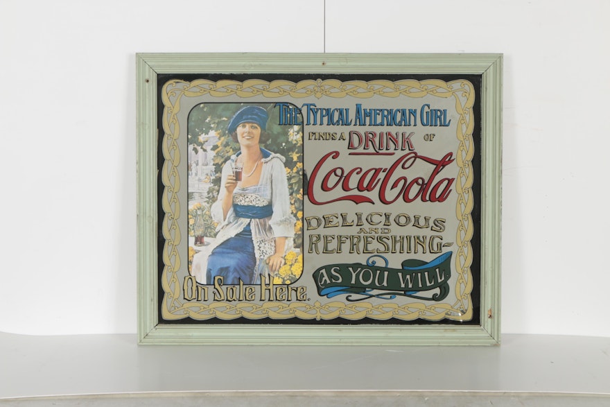 Vintage Coca-Cola Advertising Sign in Frame