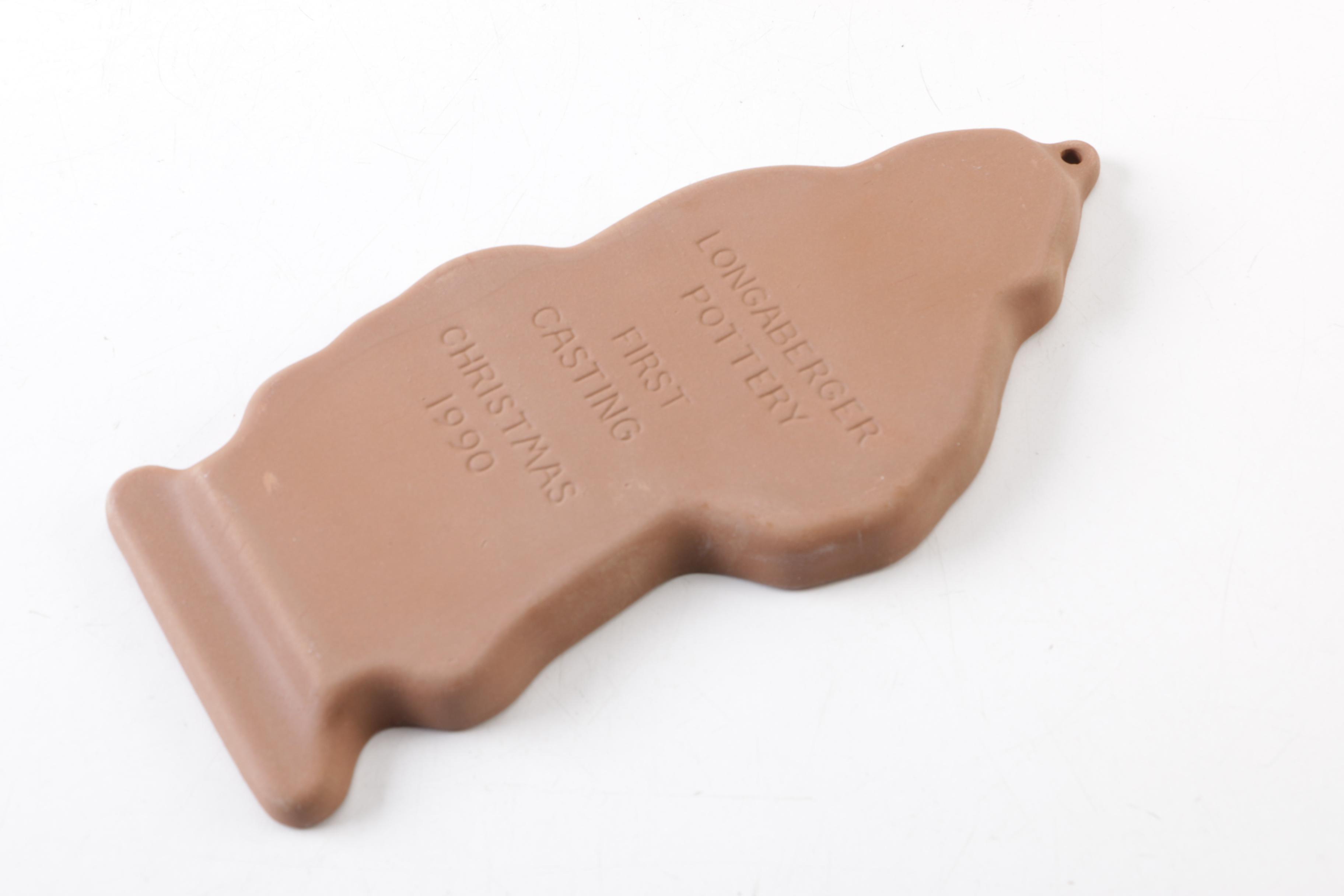 1990 Longaberger Signed "Gingerbread" Basket with "Father Christmas" Cookie Mold