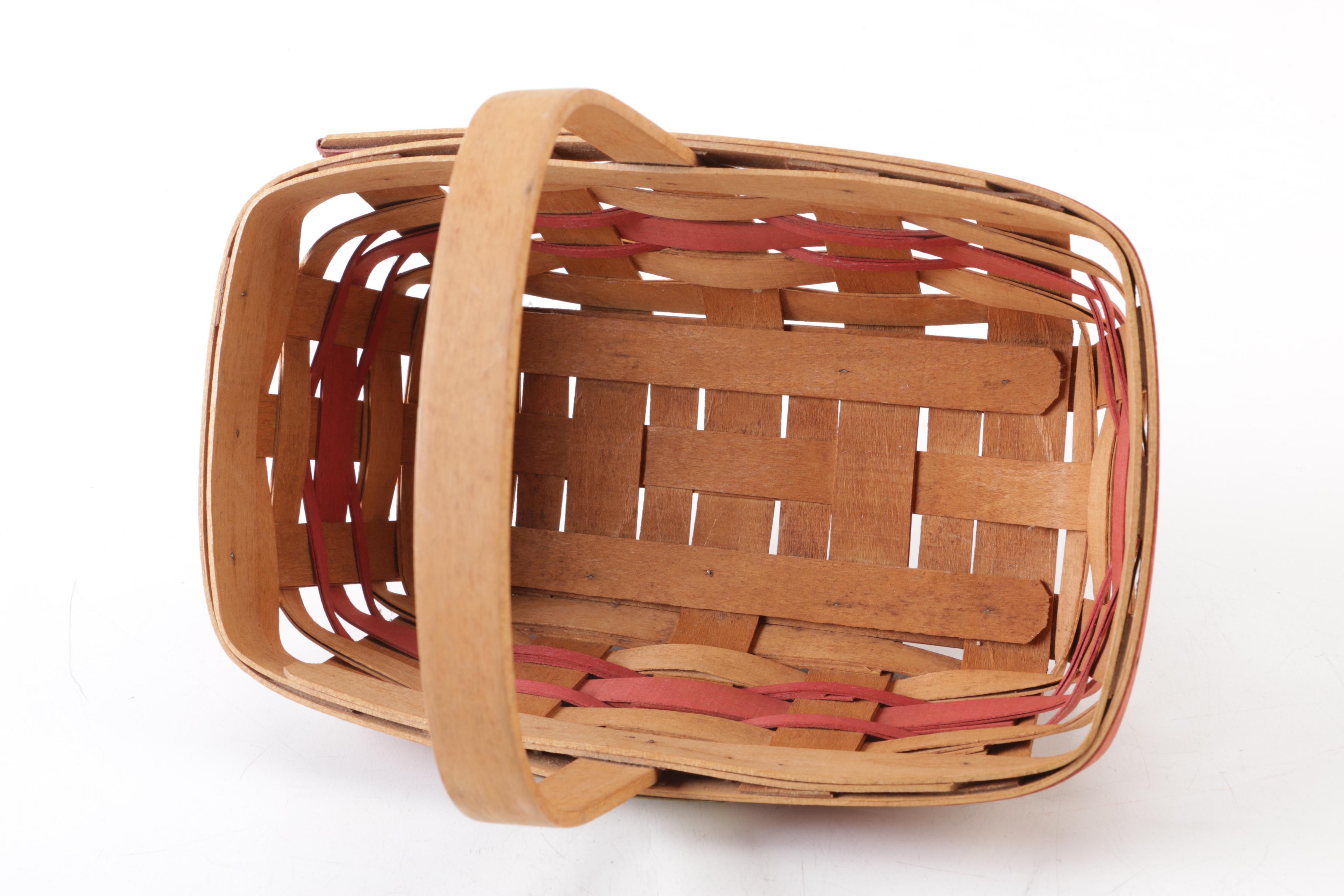 1990 Longaberger Signed "Gingerbread" Basket with "Father Christmas" Cookie Mold