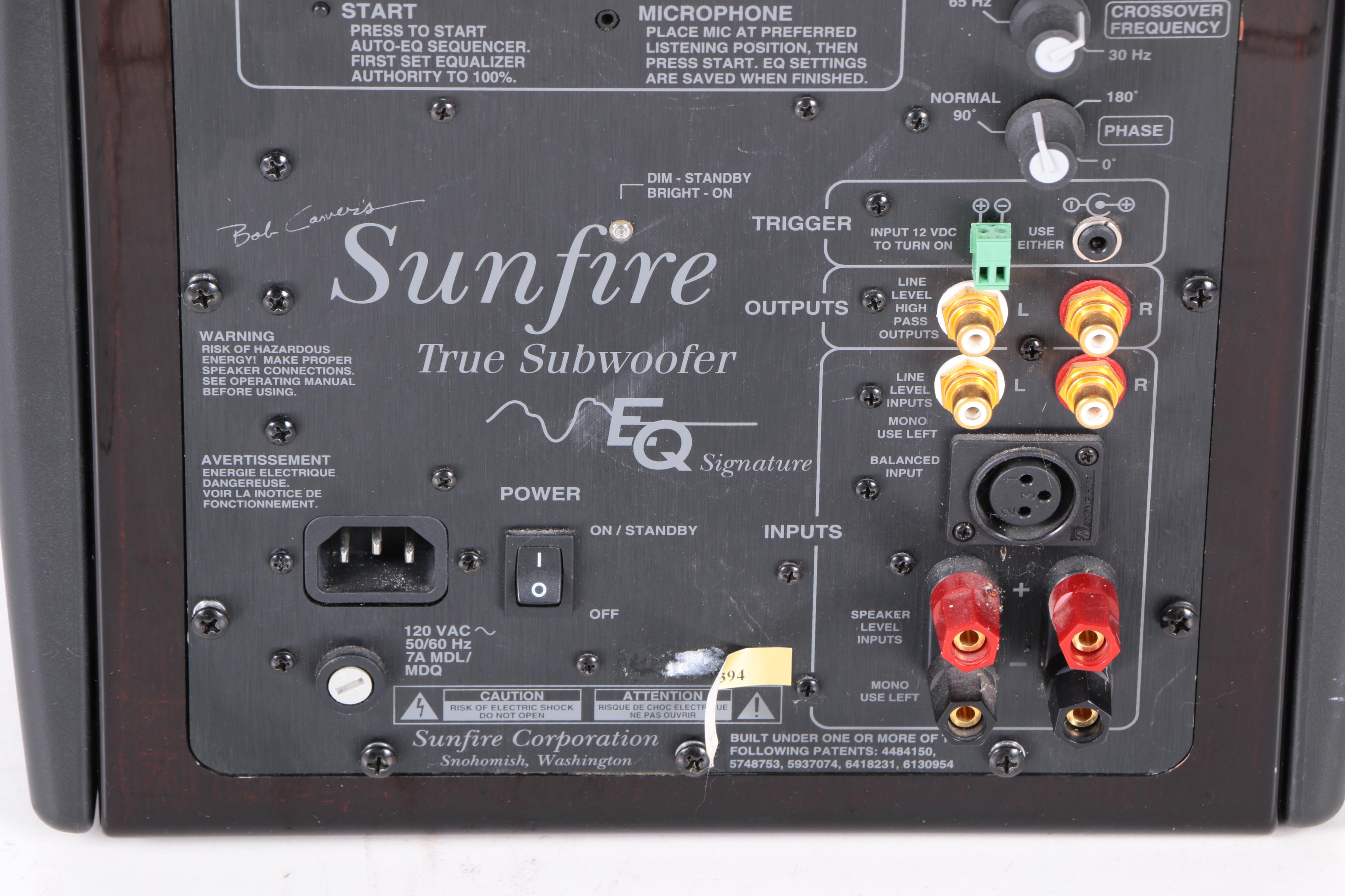 Sunfire EQ Signature Subwoofer with Auto-EQ
