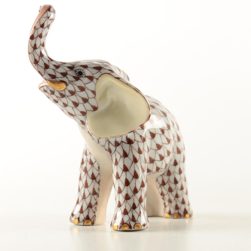 Herend Hungary Hand-Painted Porcelain Elephant