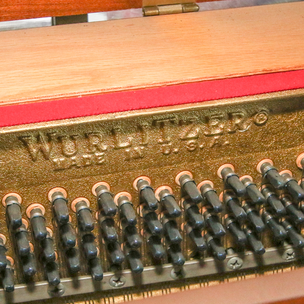 Vintage Wurlitzer Spinet Piano with Sheet Music Cabinet