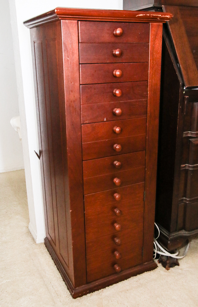 Vintage Wurlitzer Spinet Piano with Sheet Music Cabinet