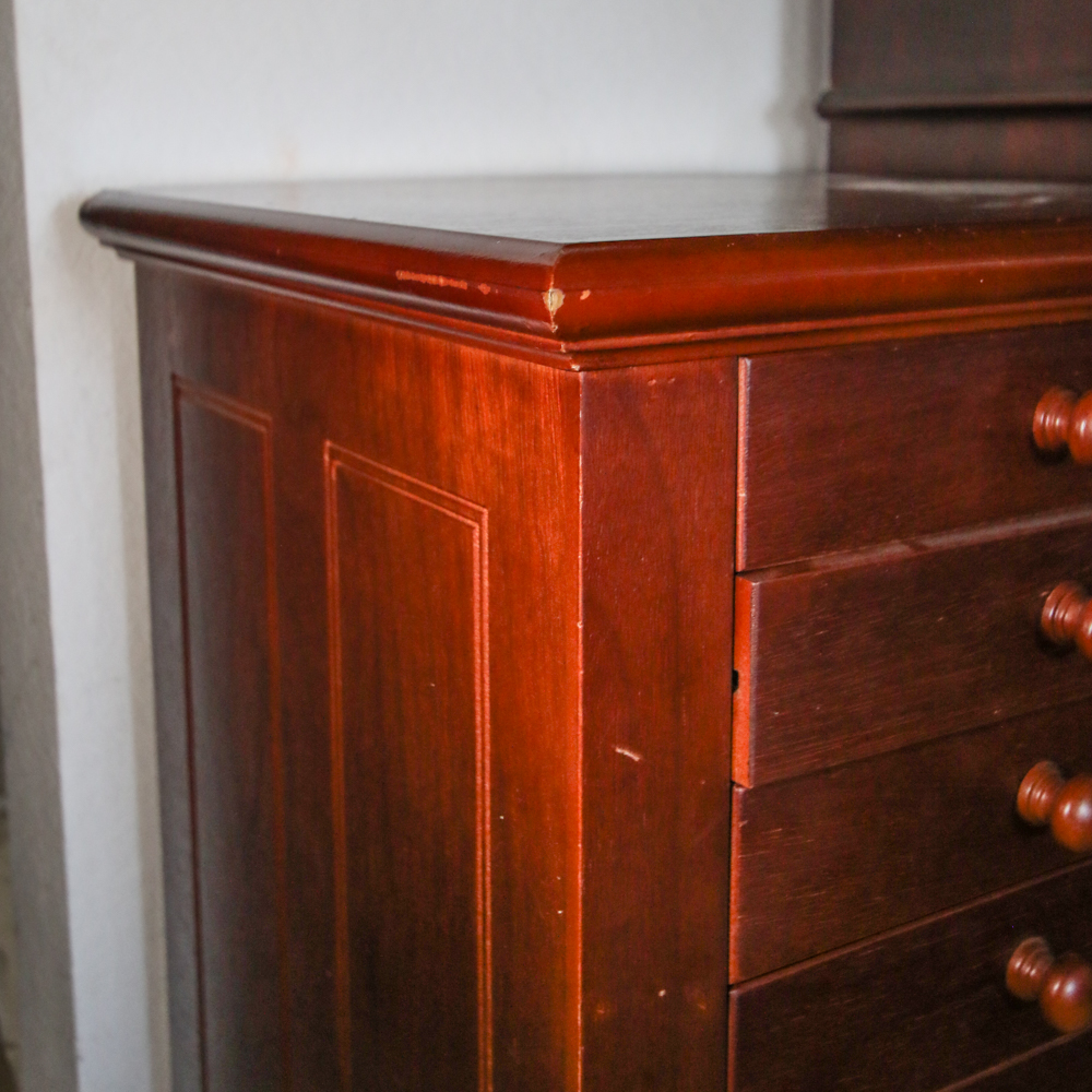 Vintage Wurlitzer Spinet Piano with Sheet Music Cabinet