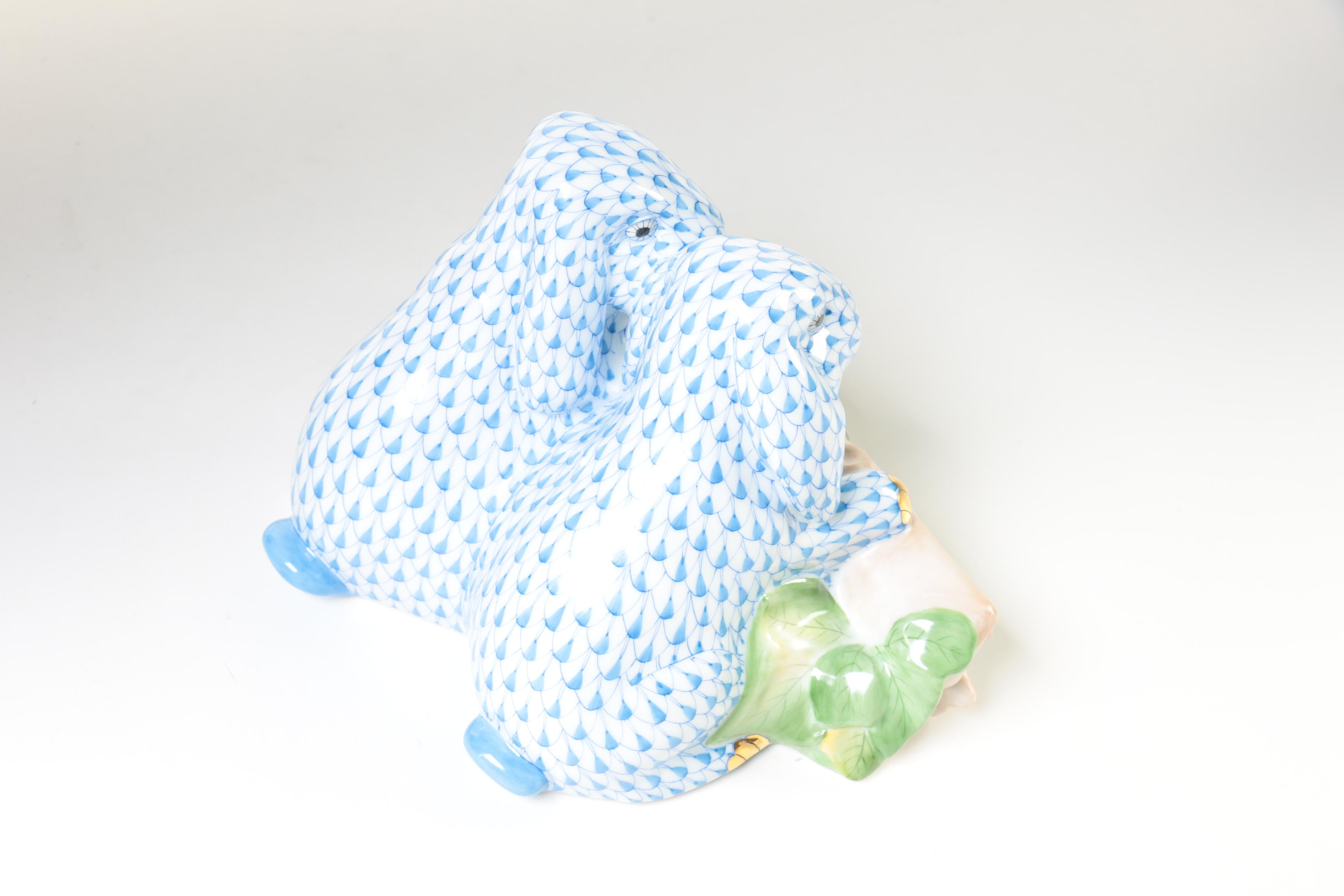 Herend "Bunny Love" Hand-Painted Porcelain Figurine