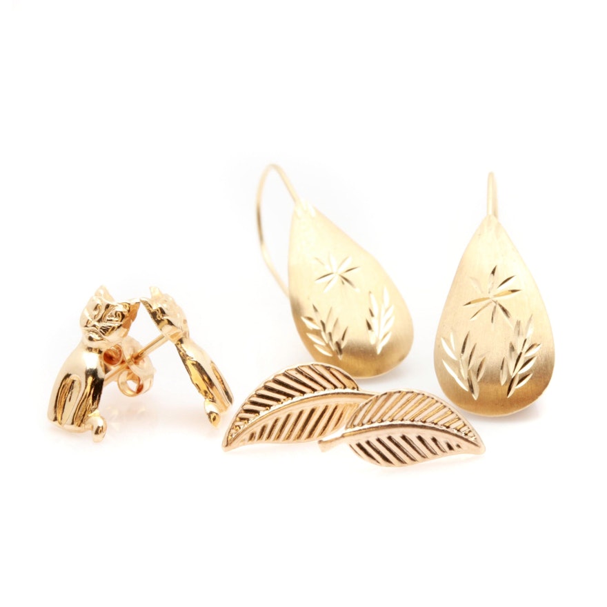 14K Yellow Gold Earrings