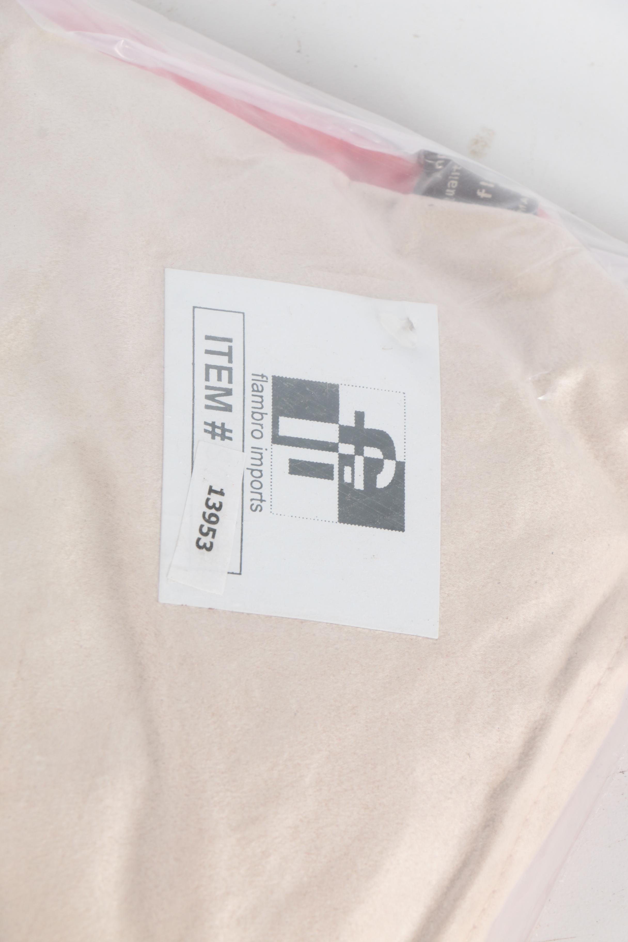 Flambro Imports Red and White Checkerboard Motif Leather Throw Pillows