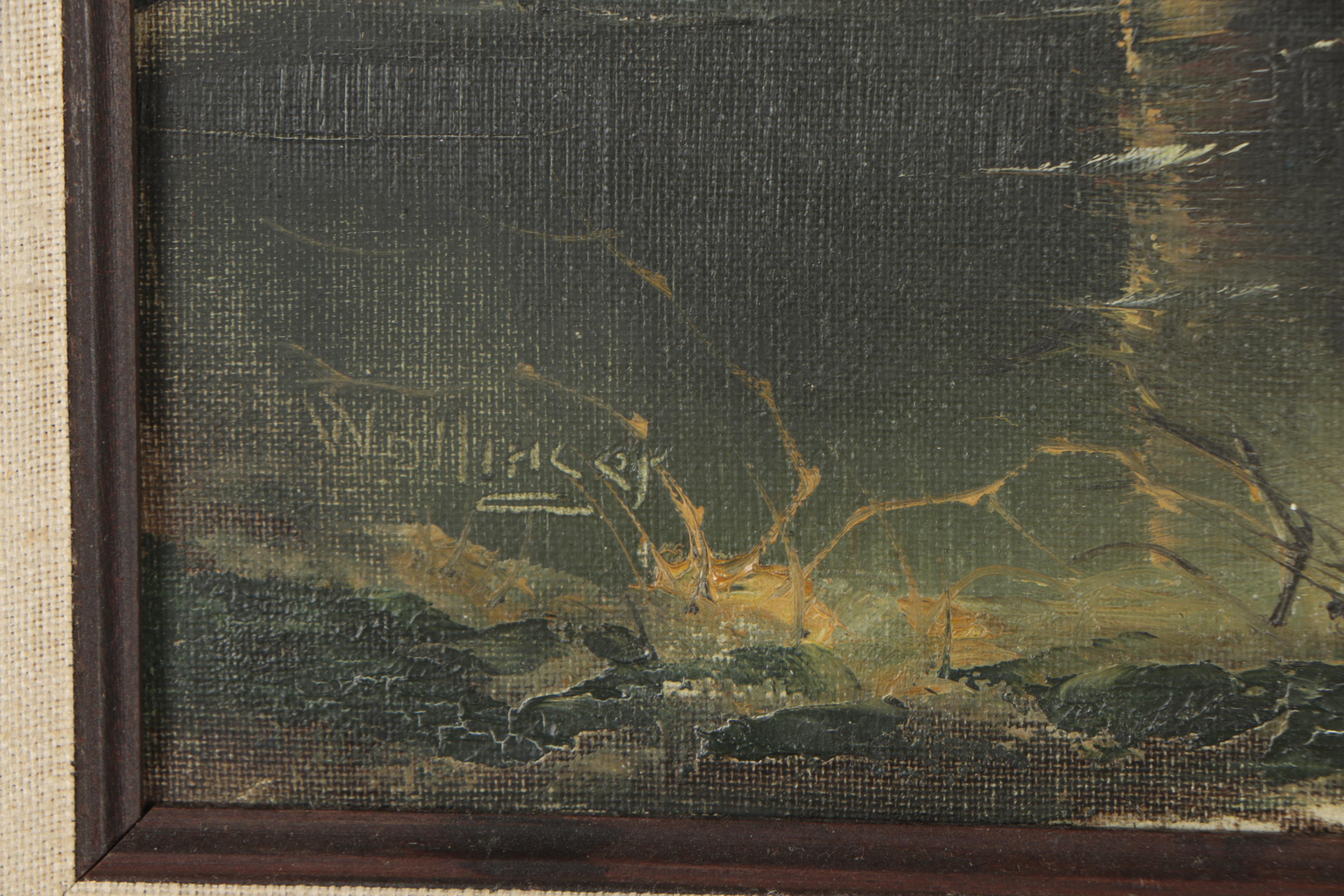 Wollinger Late 20th Century Oil Painting of Forest Landscape