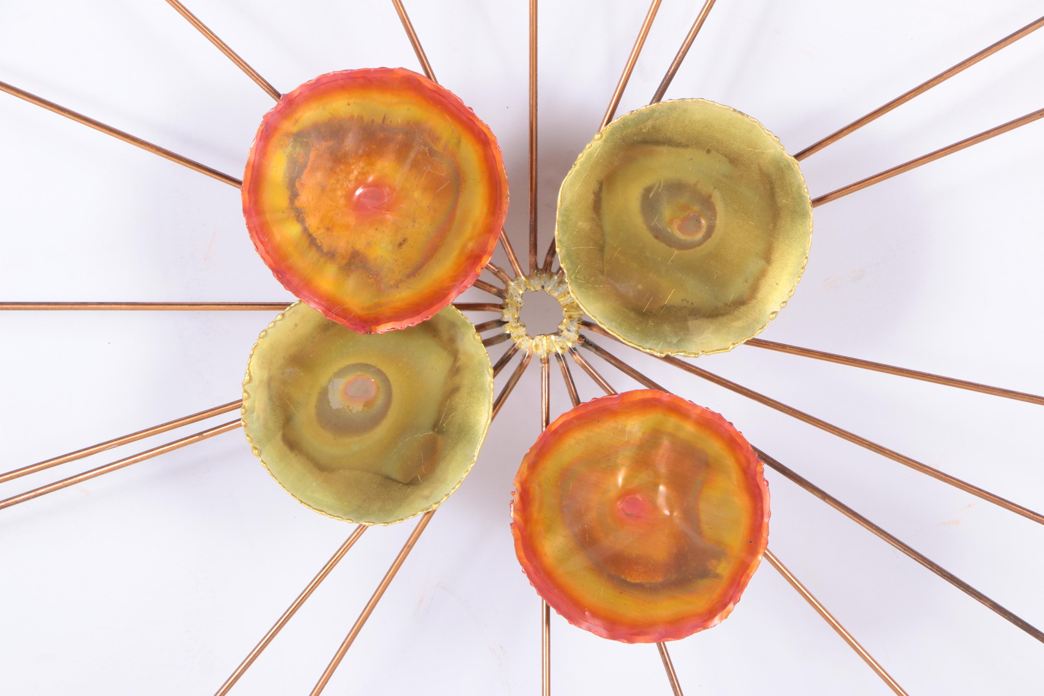 Copper Sunburst Wall Sculpture