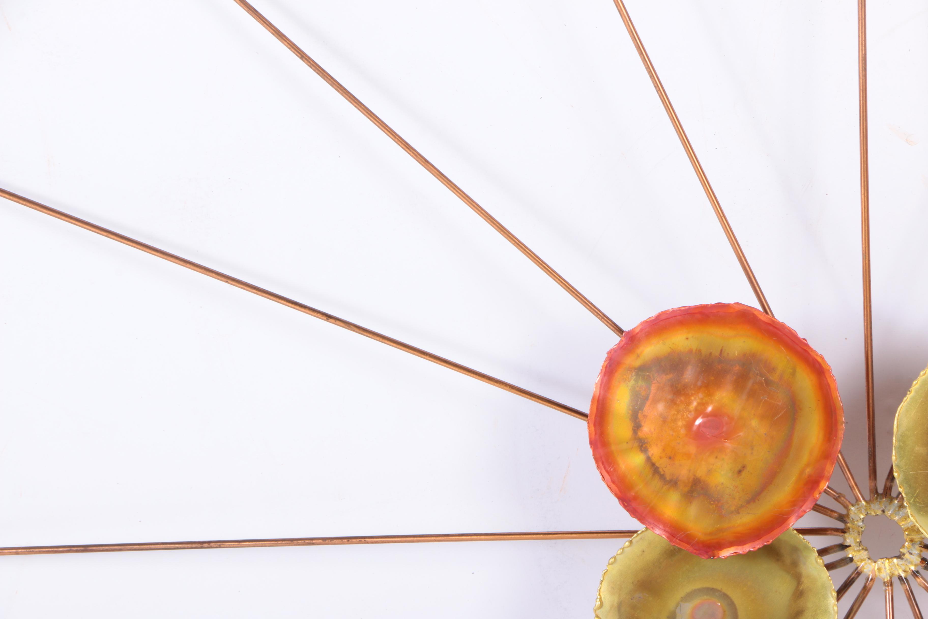 Copper Sunburst Wall Sculpture
