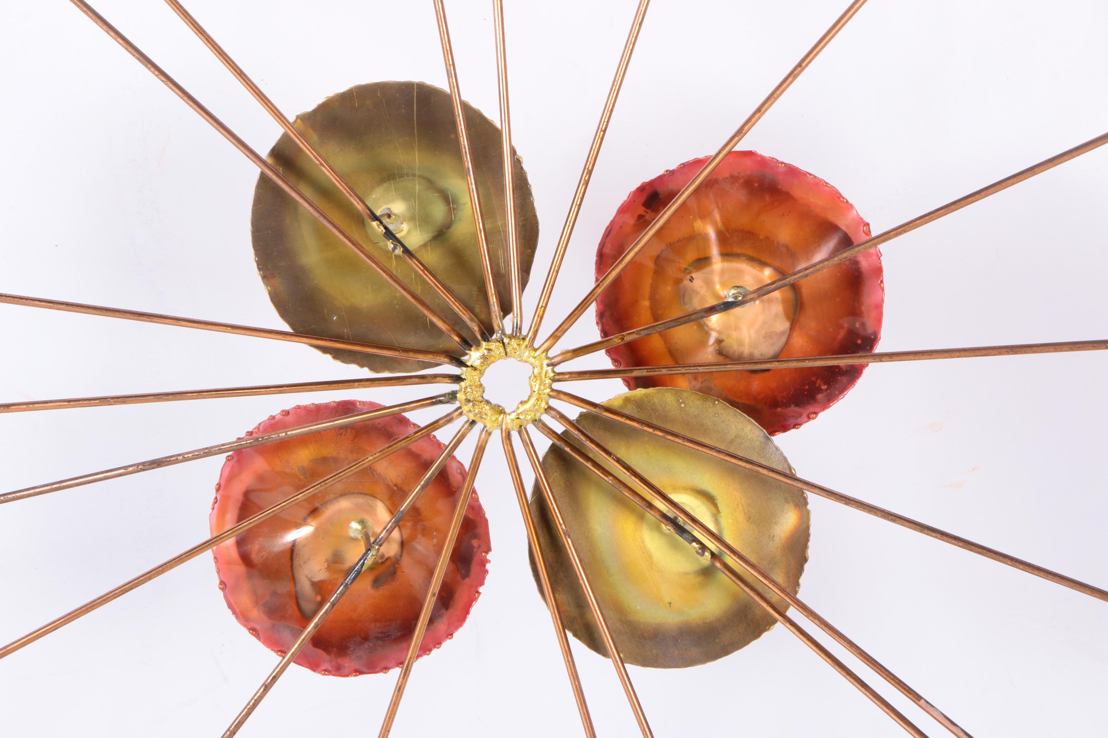 Copper Sunburst Wall Sculpture