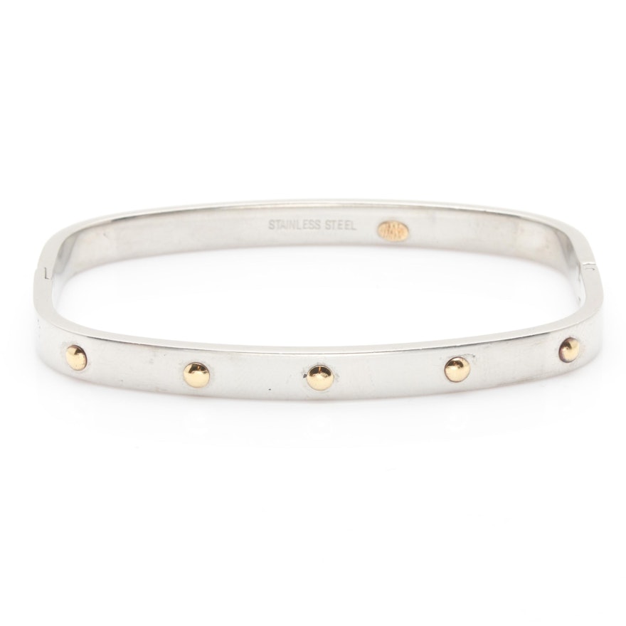 Milor Stainless Steel Bracelet with 18K Yellow Gold Accents