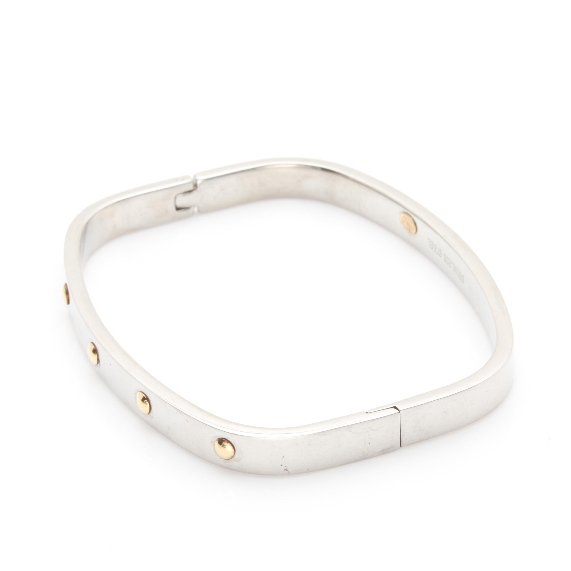 Milor Stainless Steel Bracelet with 18K Yellow Gold Accents