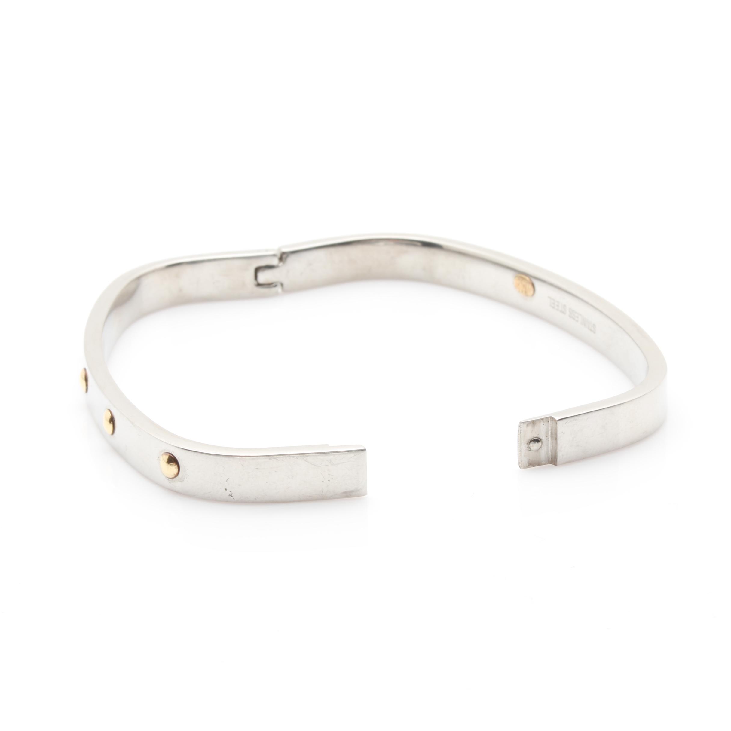 Milor Stainless Steel Bracelet with 18K Yellow Gold Accents