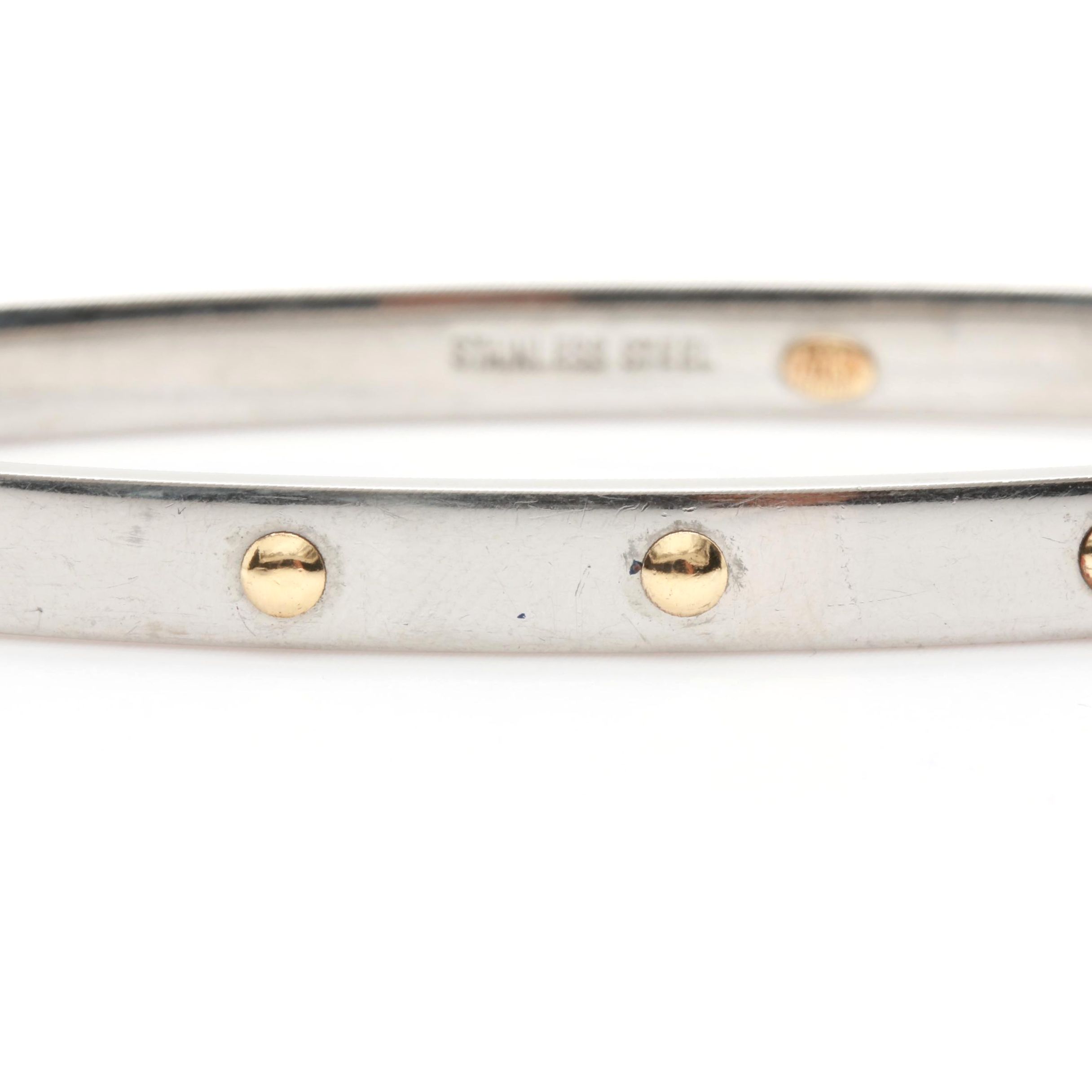 Milor Stainless Steel Bracelet with 18K Yellow Gold Accents