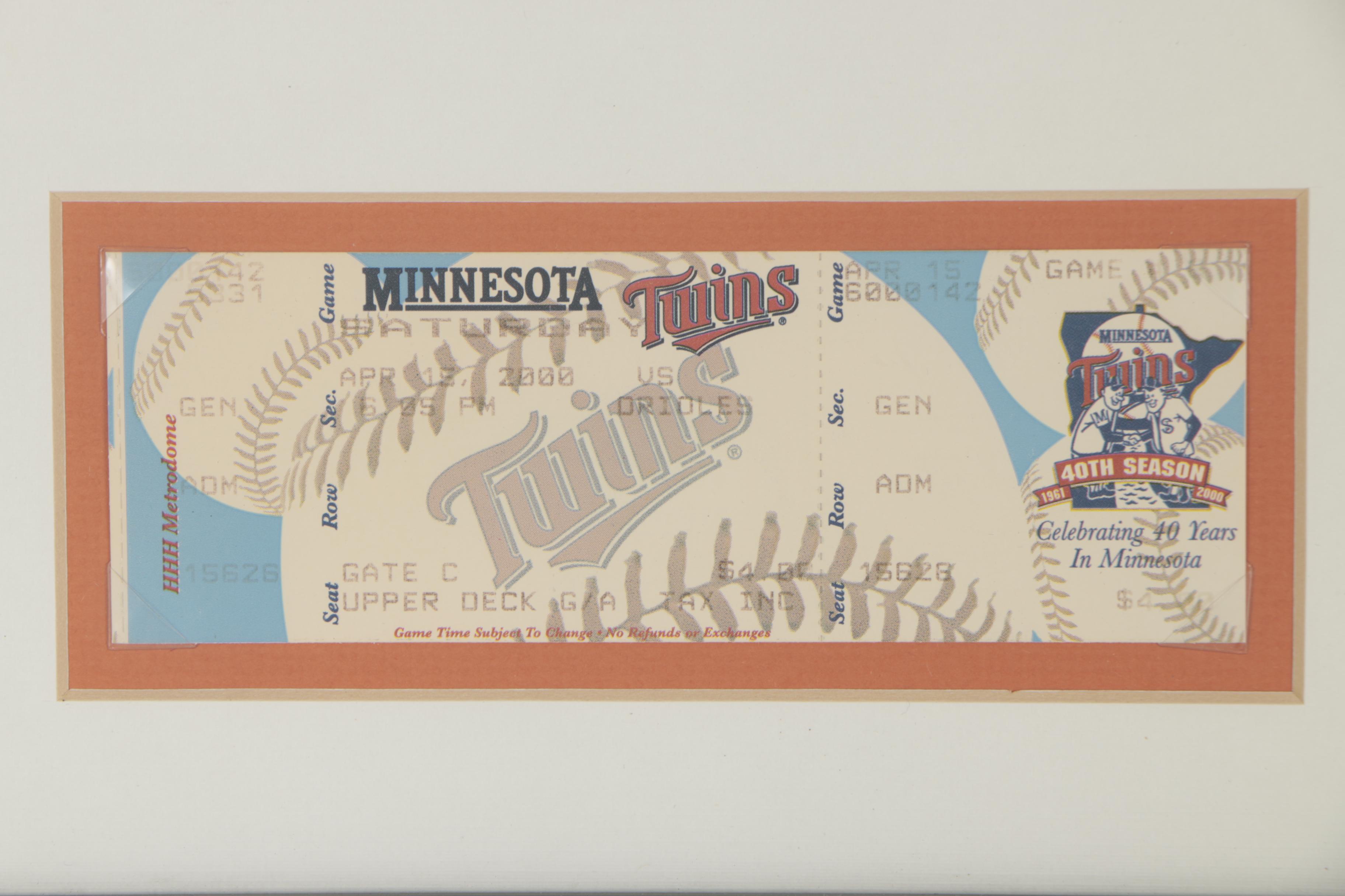 Cal Ripken Jr. "Elite 3000 Hit Club" Photograph and Ticket In Frame