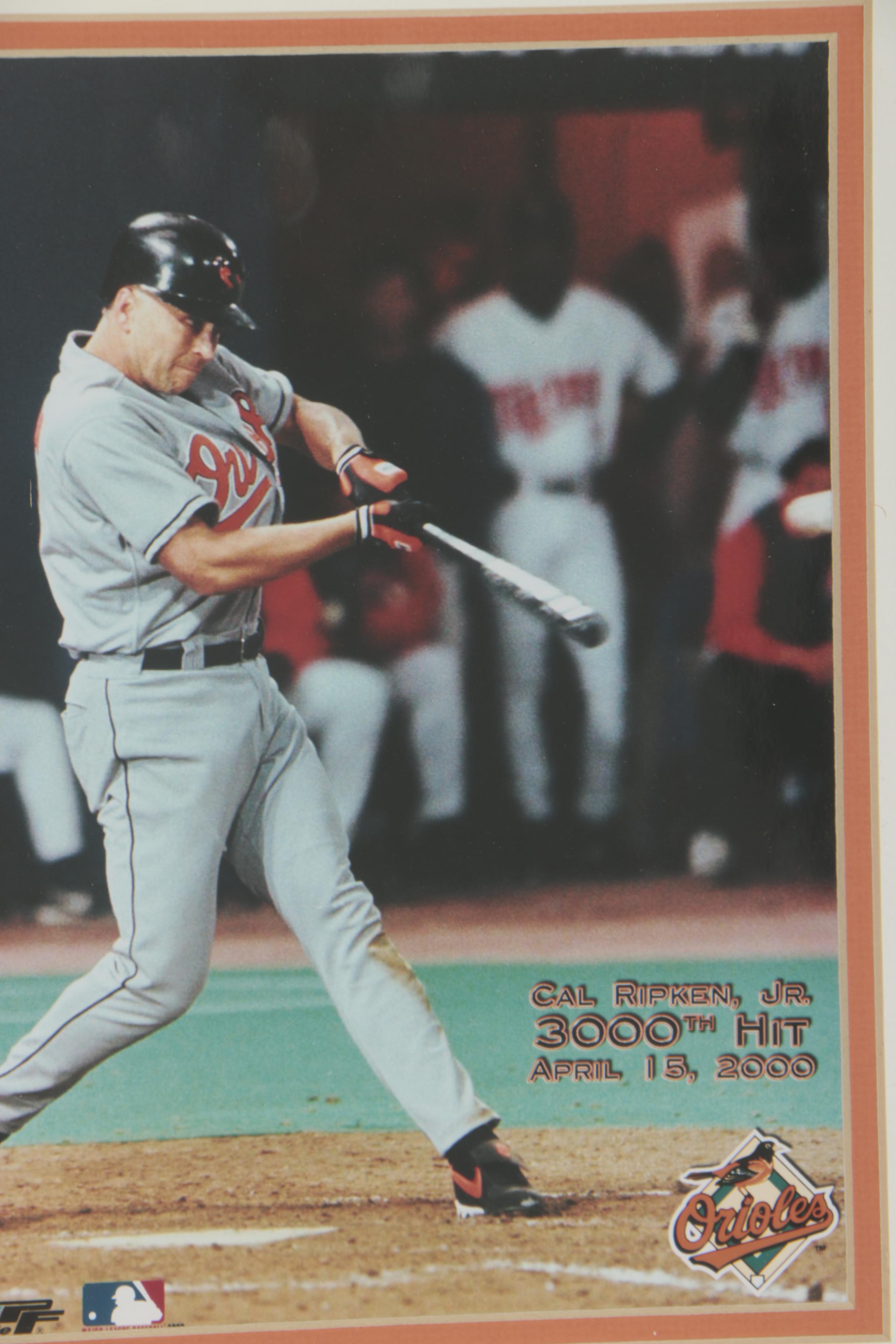 Cal Ripken Jr. "Elite 3000 Hit Club" Photograph and Ticket In Frame