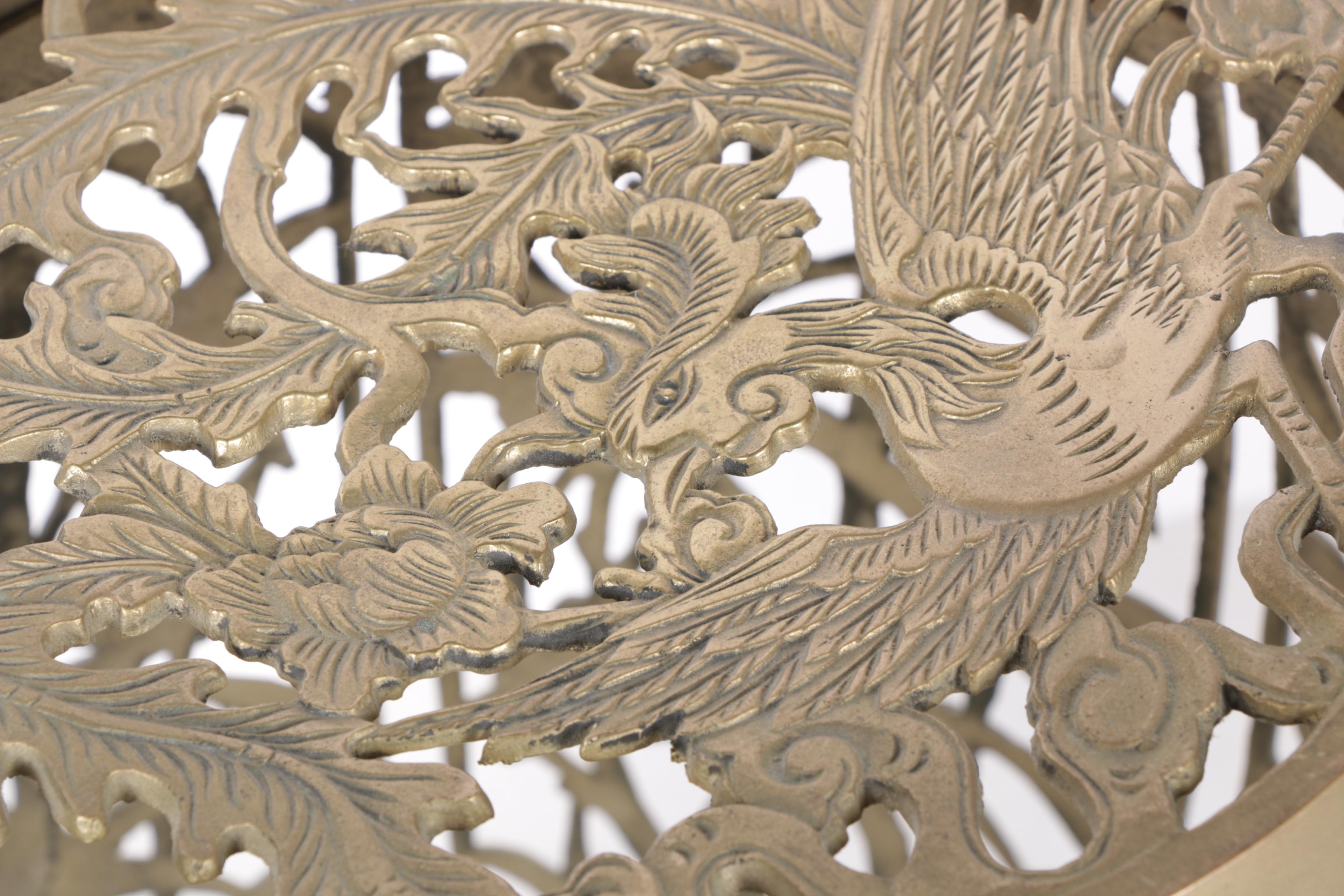 Brass Rooster Themed Garden Stool