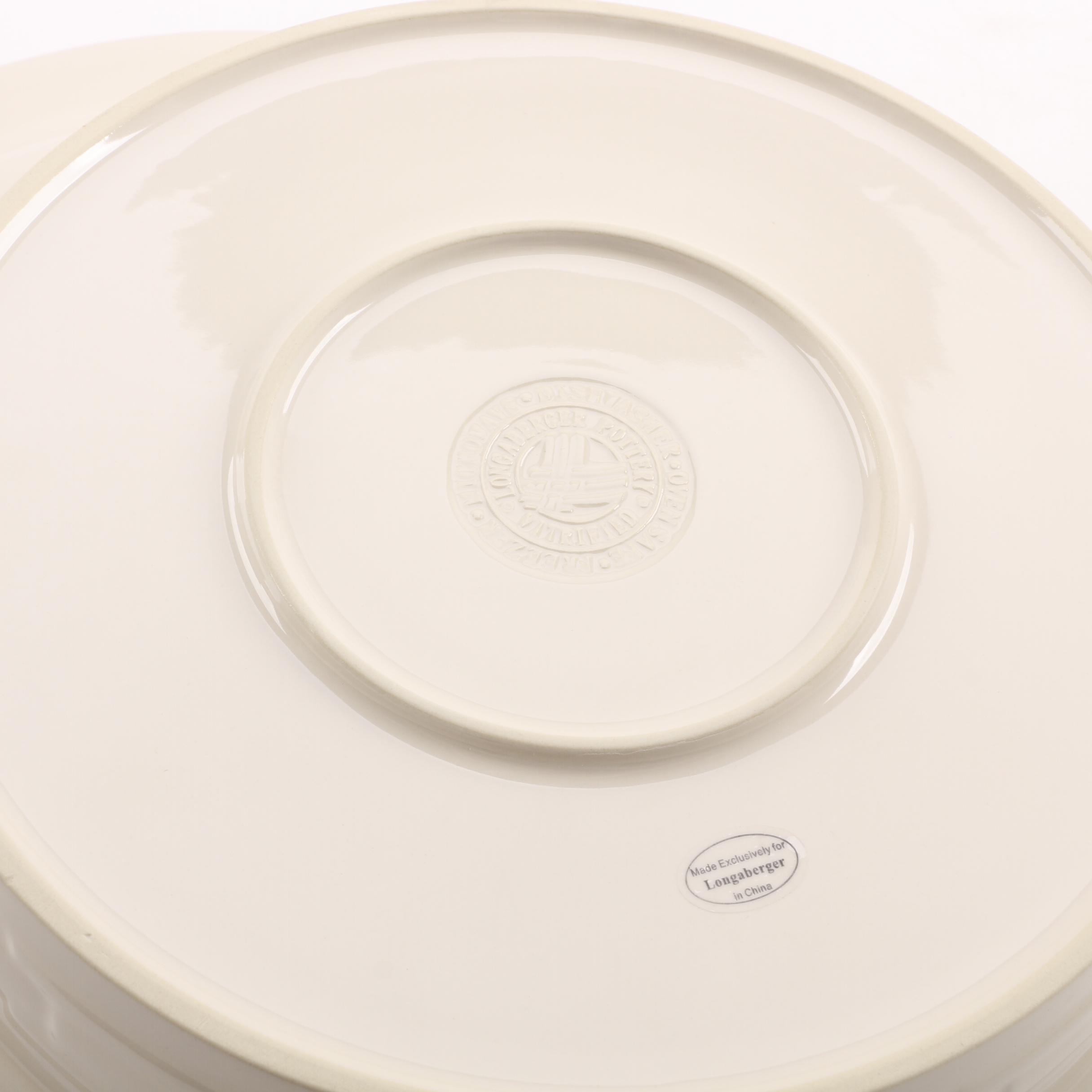 Longaberger "Woven Traditions" Ivory Bread Pans, Casserole and Plates