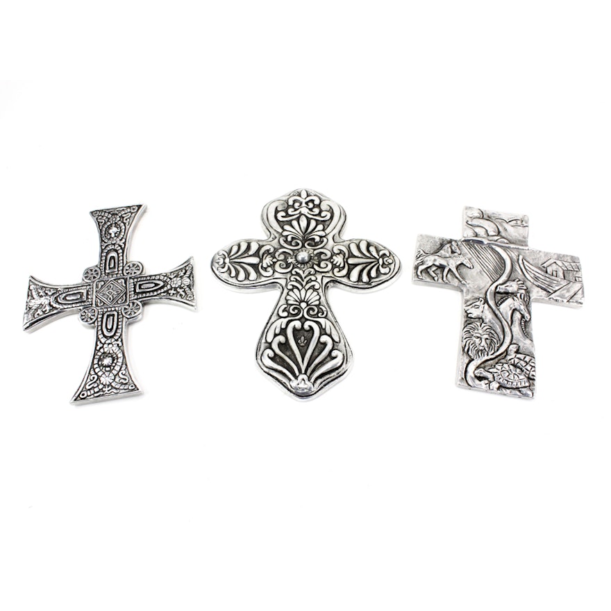 Silver-Tone Metal Crosses