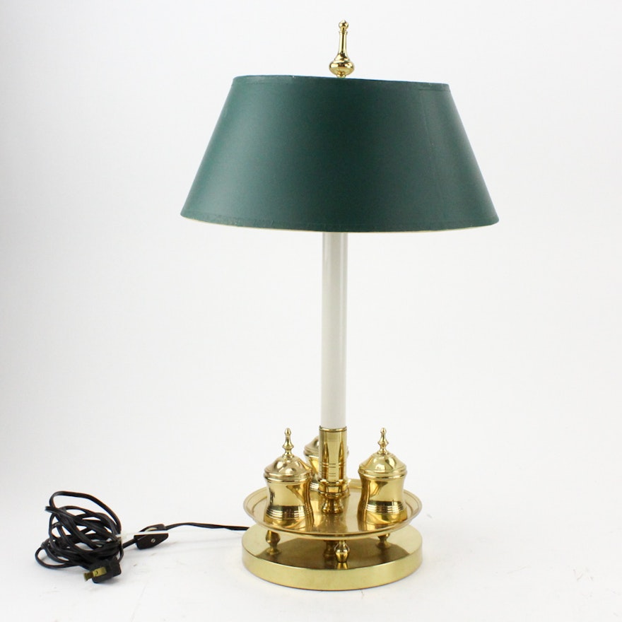 Federal Style Brass Candlestick Desk Lamp