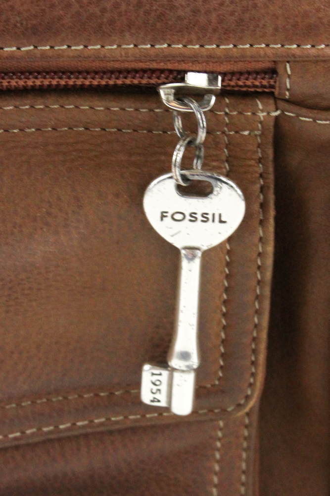 Fossil Brown Leather Messenger Bag