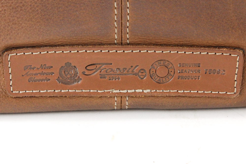 Fossil Brown Leather Messenger Bag