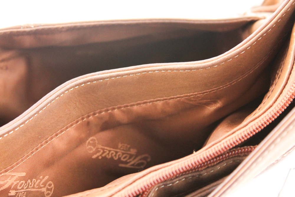 Fossil Brown Leather Messenger Bag