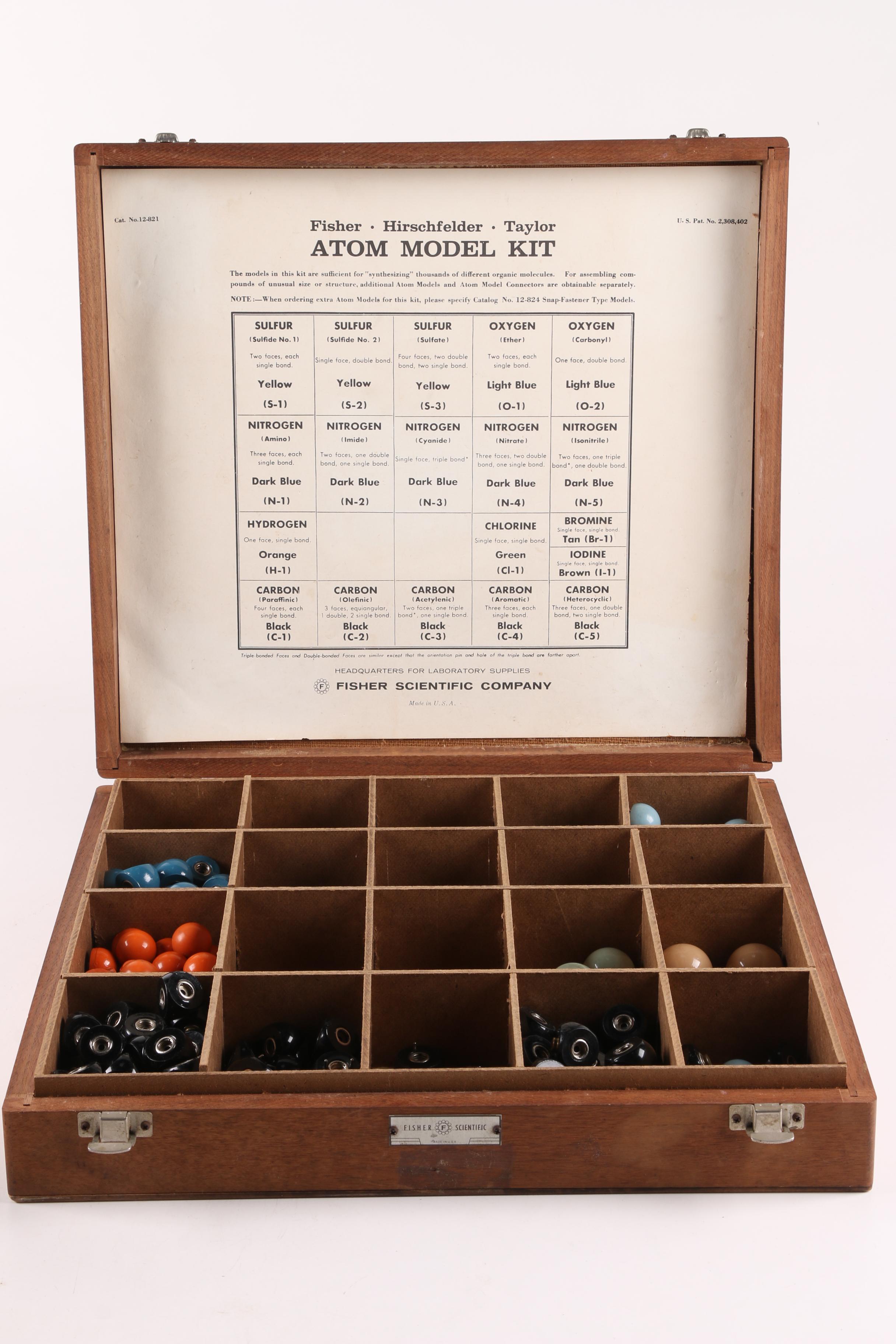 1940s Fisher Scientific Company Atomic Organic Model Kits