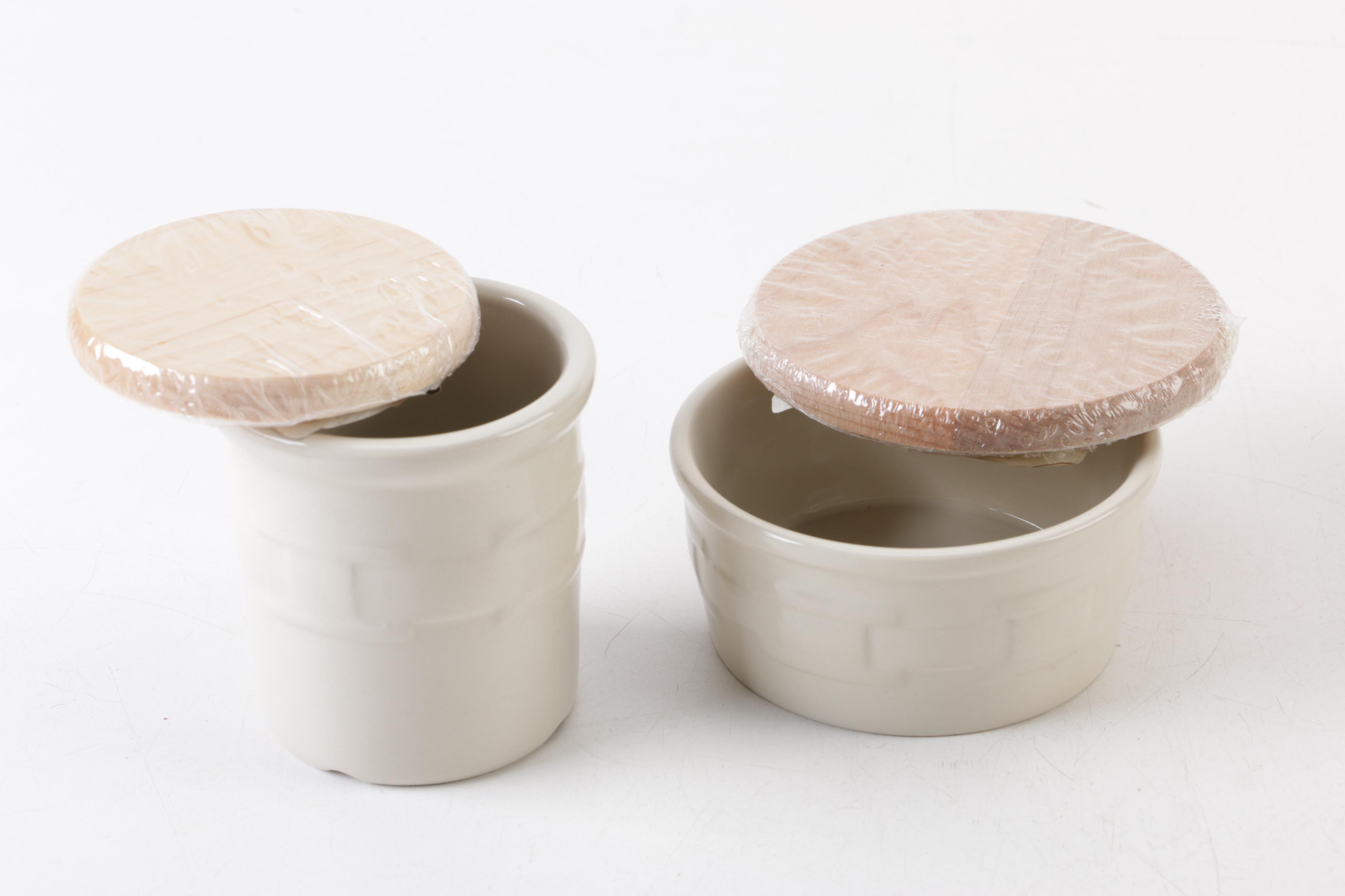 Longaberger Ivory "Woven Traditions" Pottery Serveware and Accessories