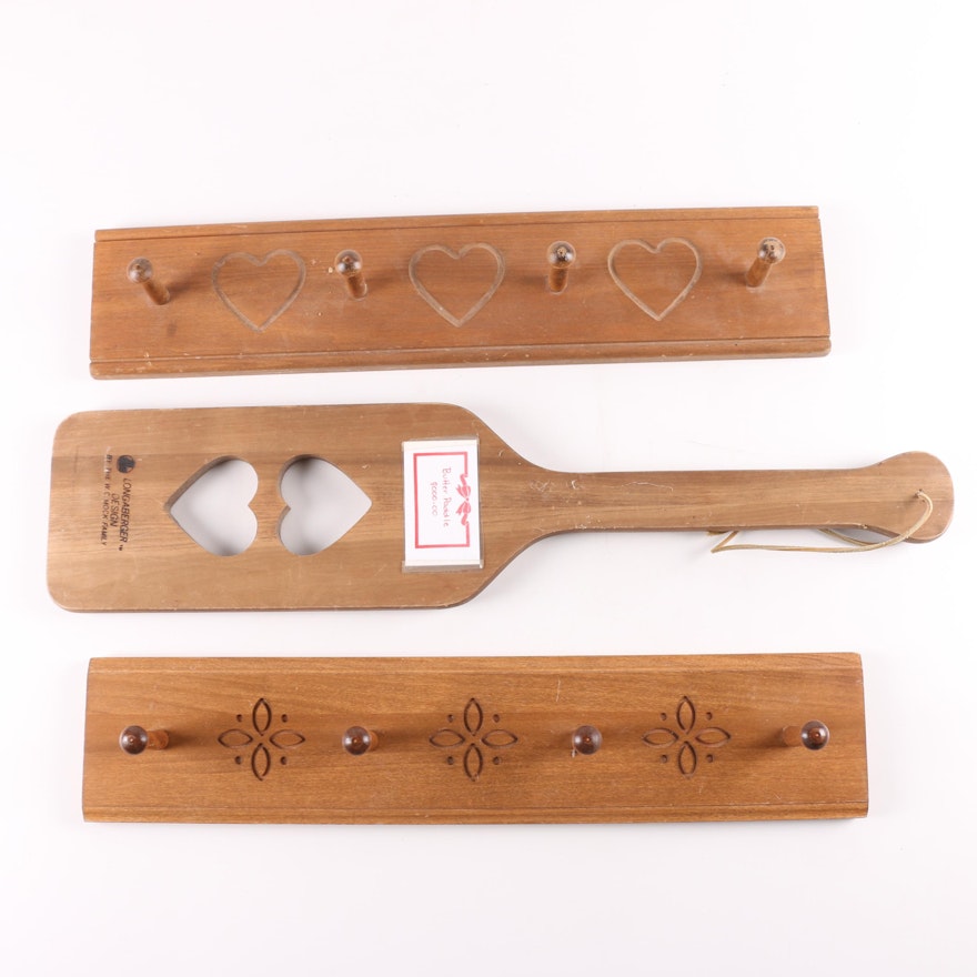 Longaberger Coat Racks and Heart Butter Paddle