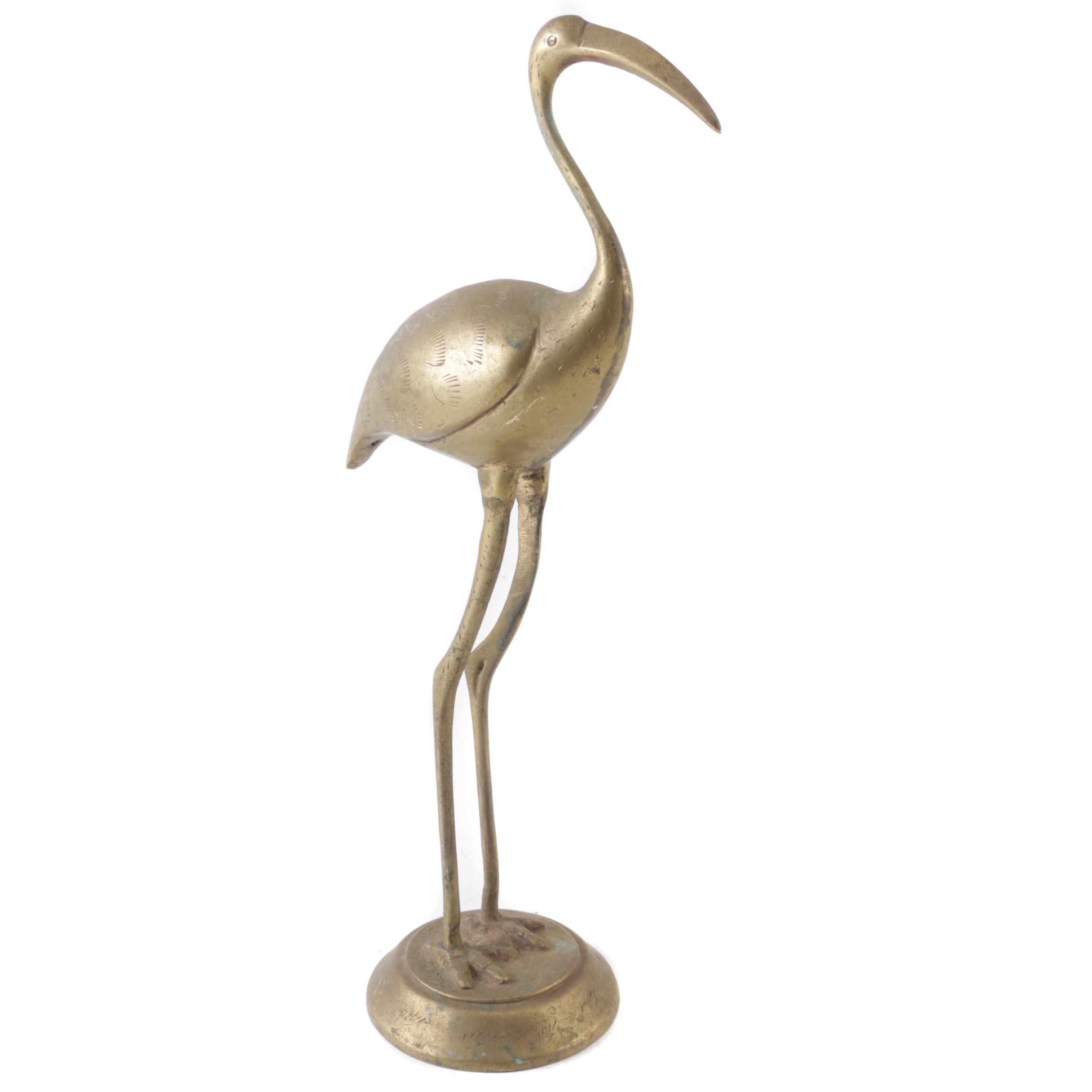 Indian Brass Crane Figurine