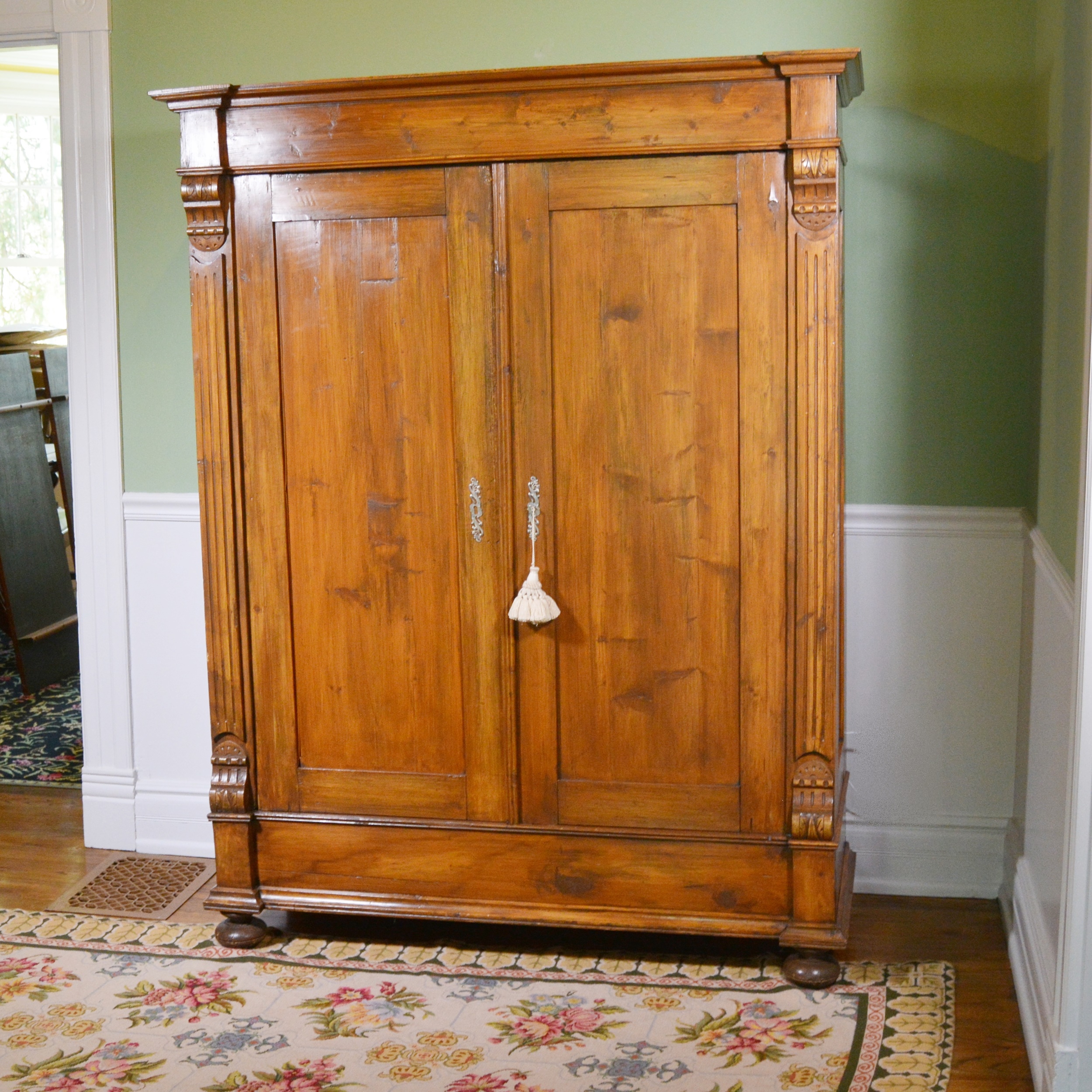 Antique Pine Armoire From English Traditions