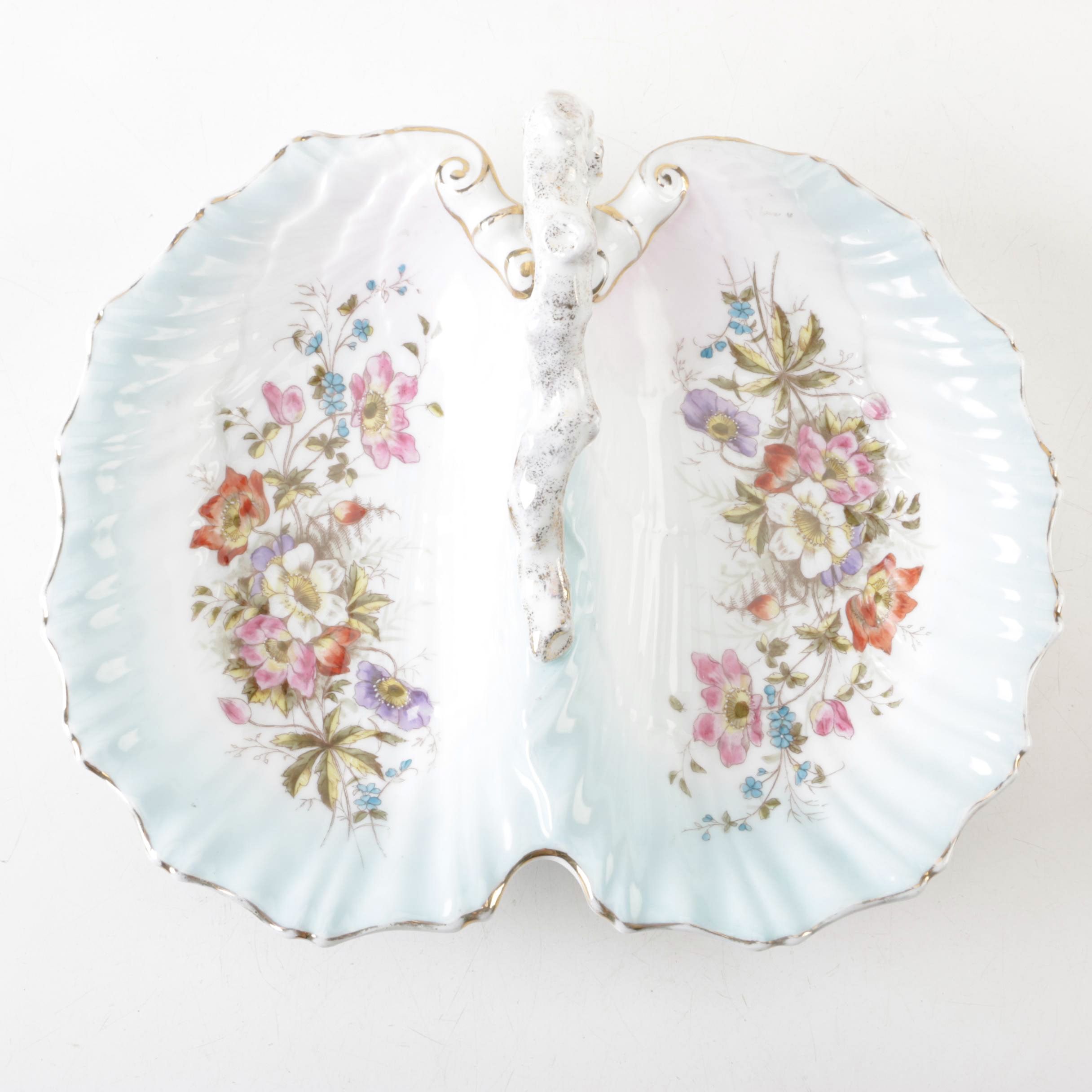 Vintage Carl Tielsch Porcelain Divided Lobster Dish
