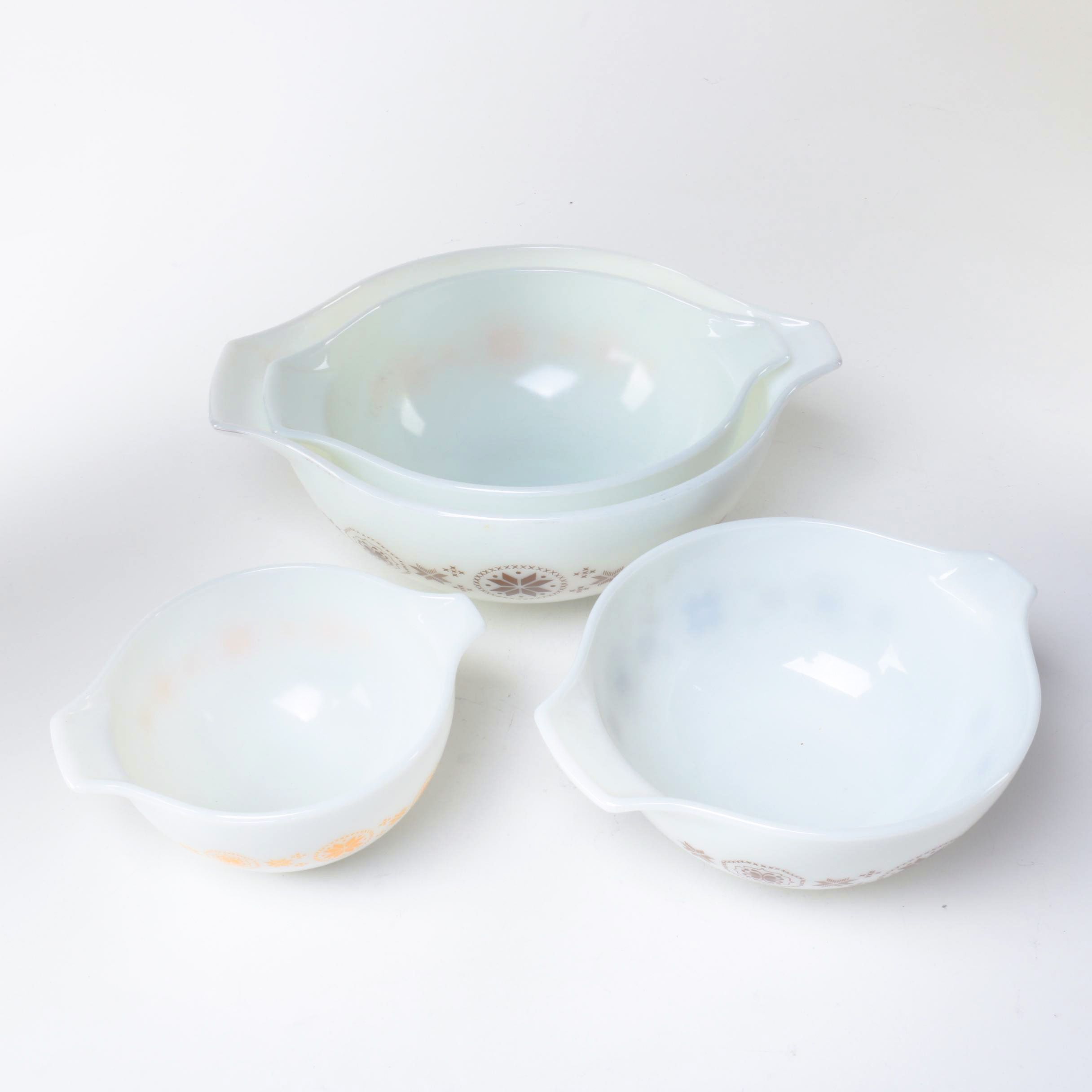 Vintage Pyrex "Town and Country" Casserole Dishes and Mixing Bowls 1963-67