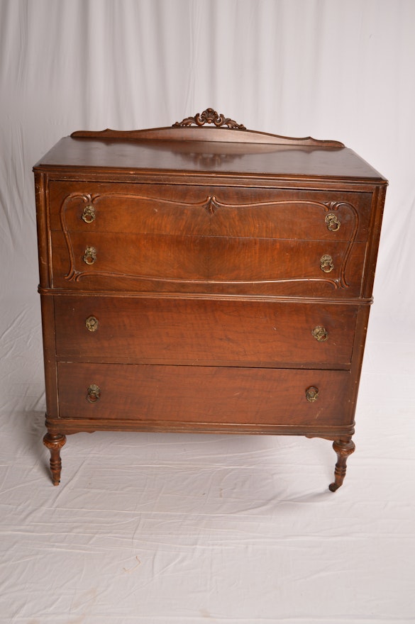 Vintage Victorian Style Walnut Chest of Drawers by Holland Furniture
