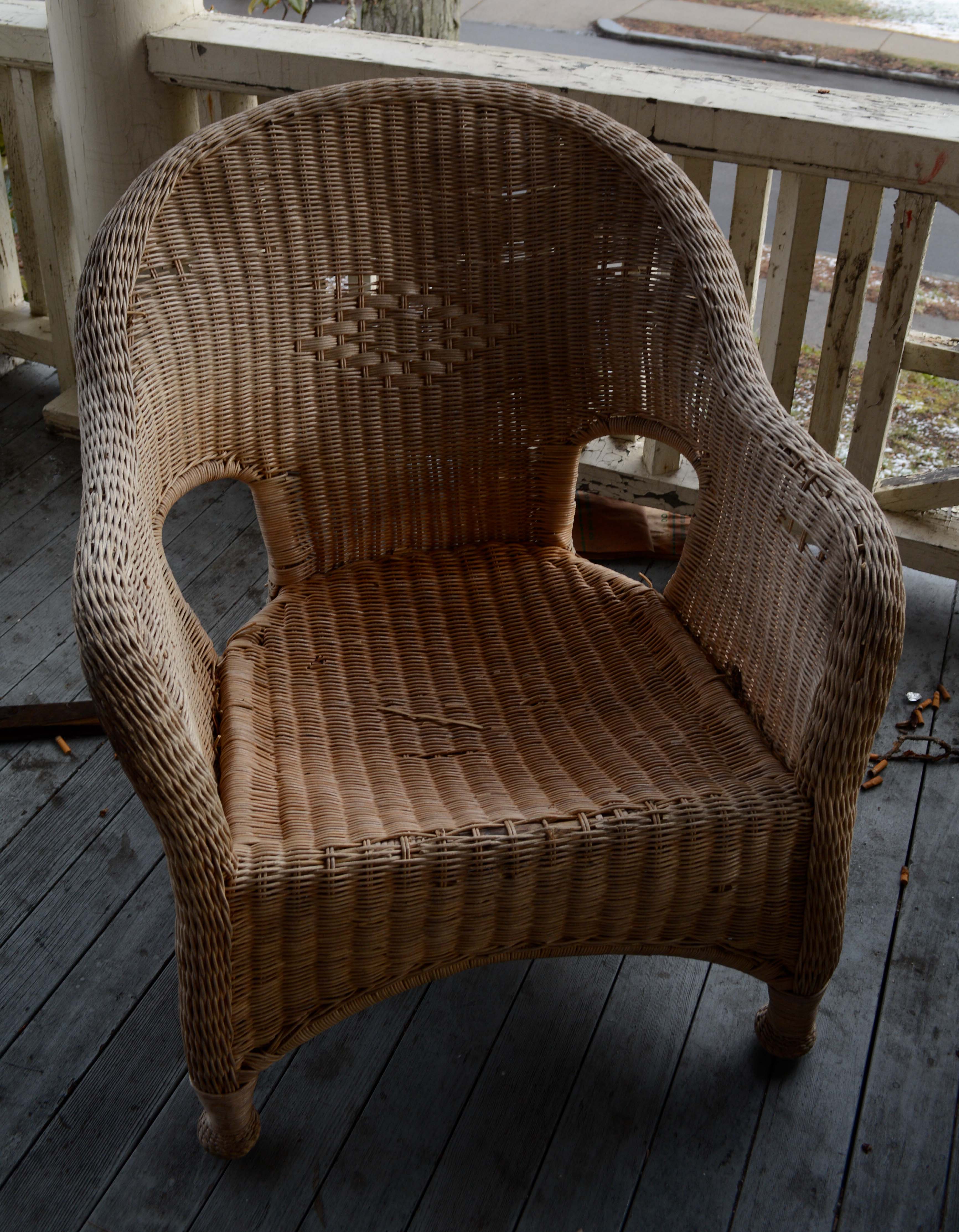 Wicker Patio Chairs and Side Table