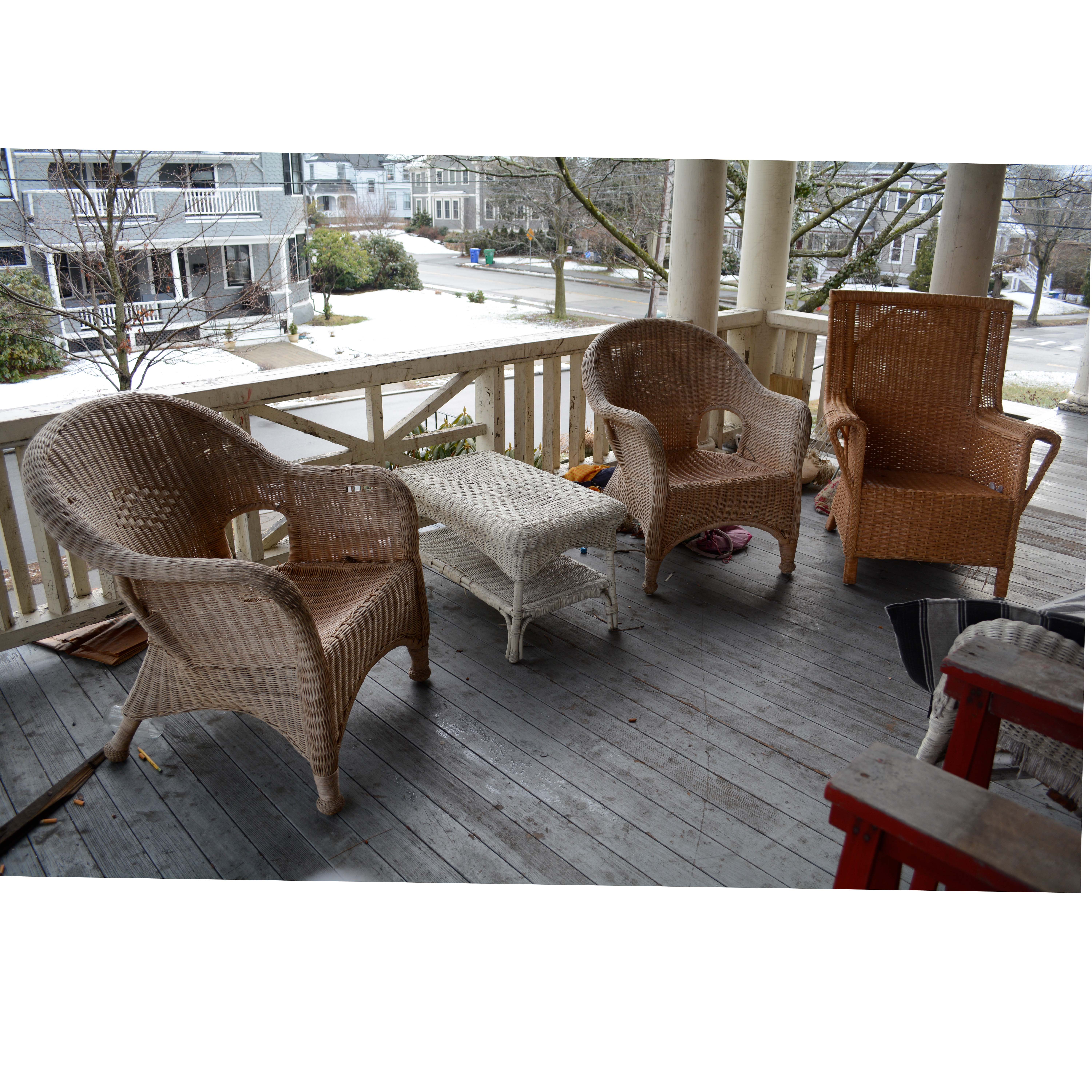 Wicker Patio Chairs and Side Table