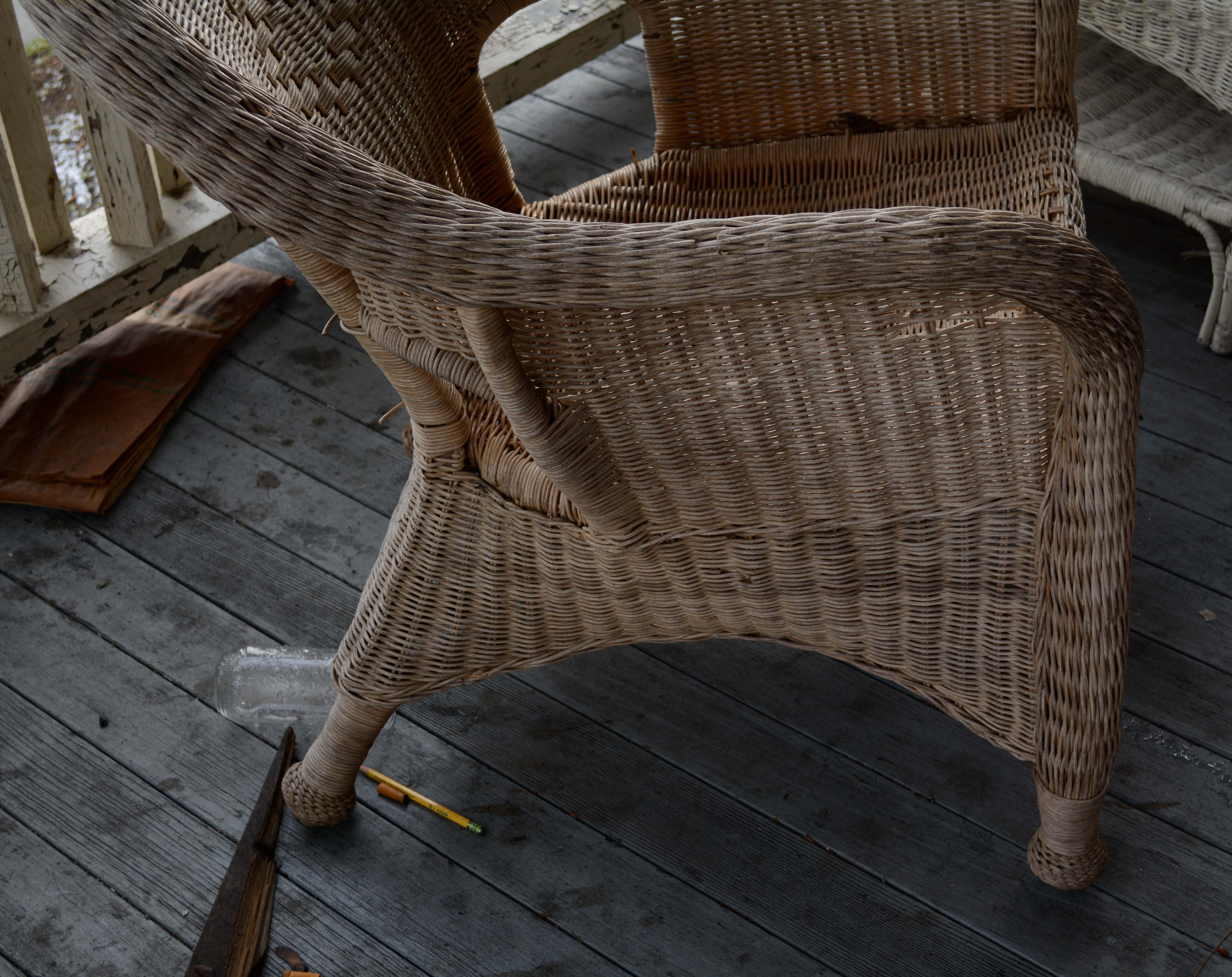 Wicker Patio Chairs and Side Table