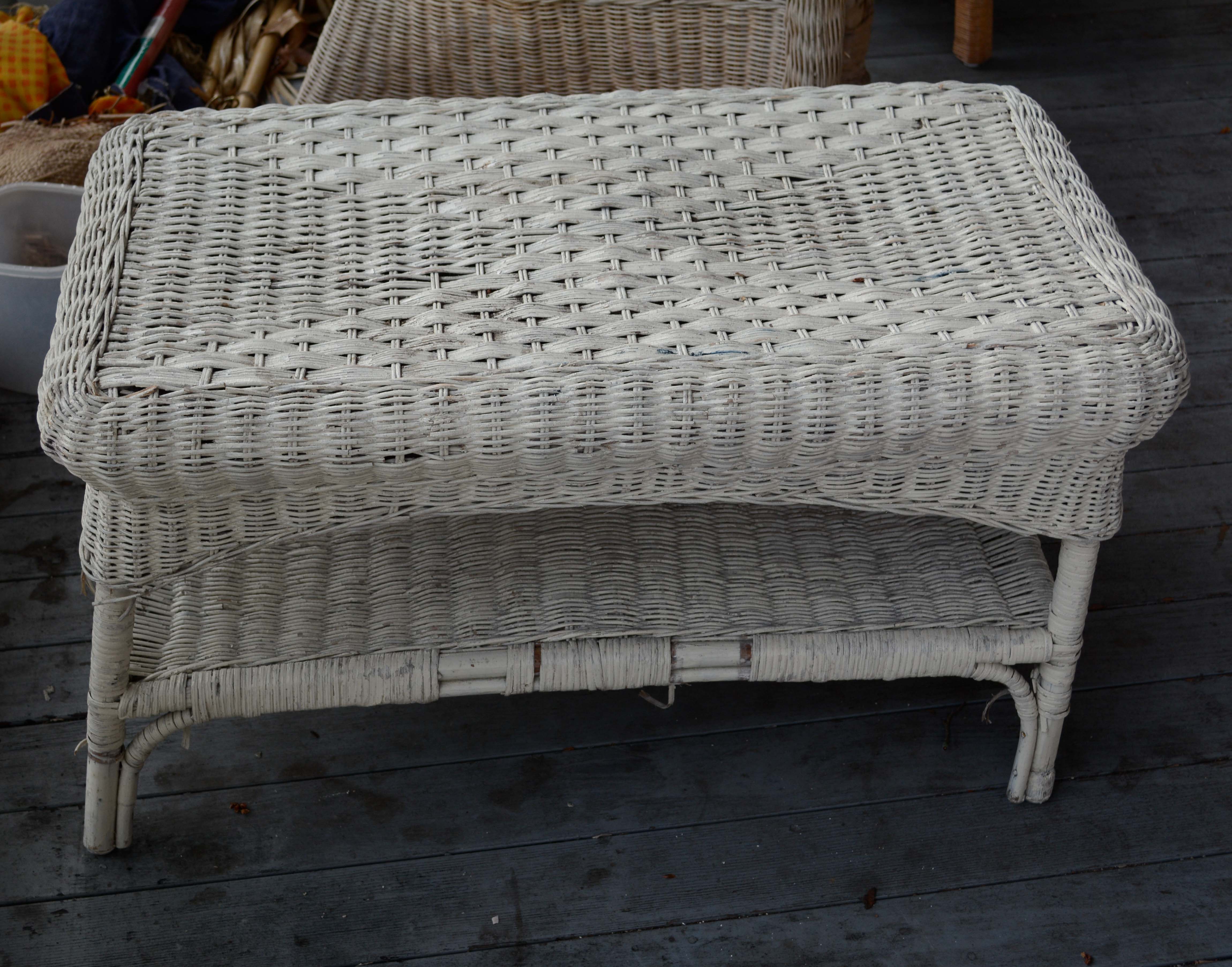 Wicker Patio Chairs and Side Table