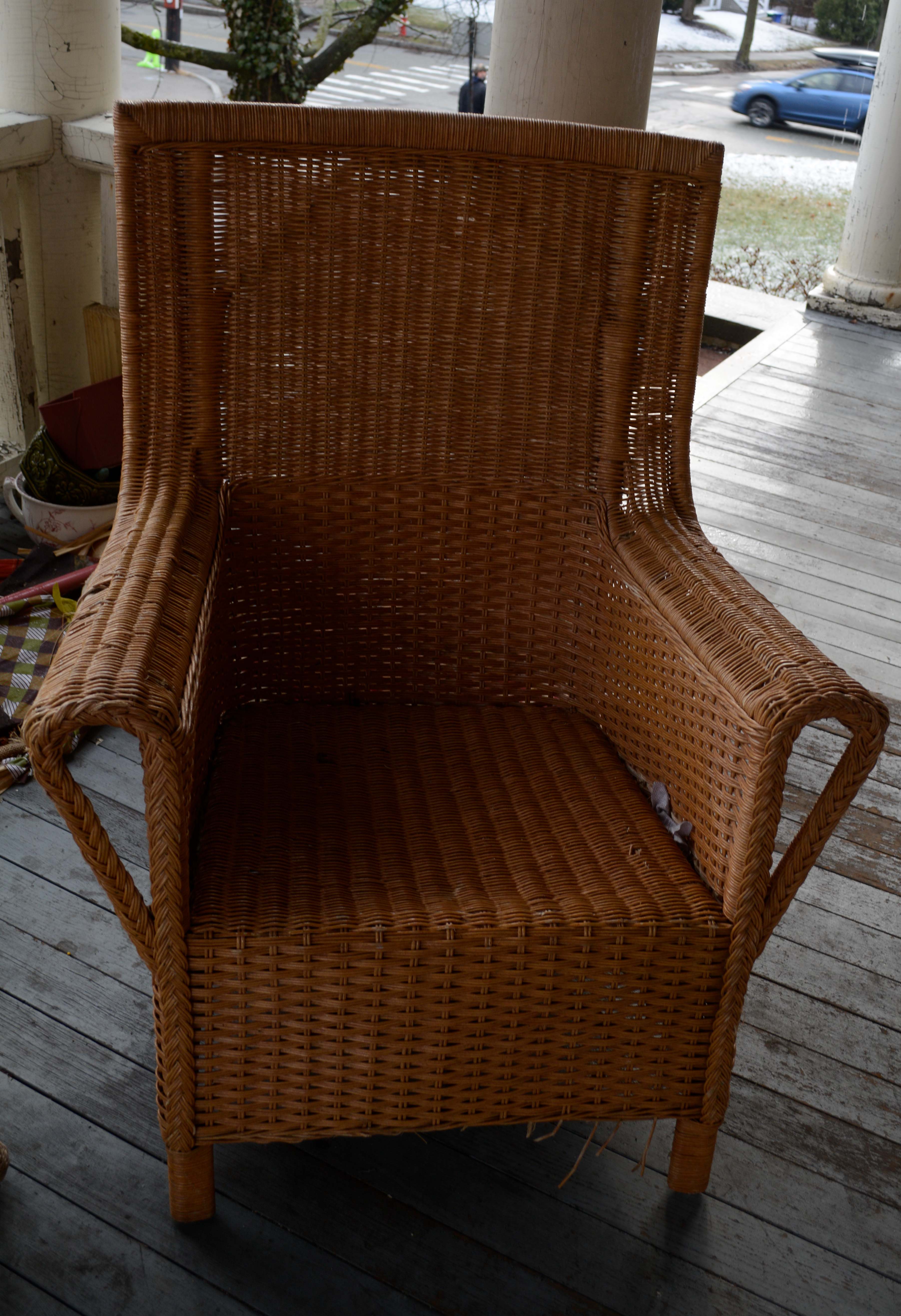 Wicker Patio Chairs and Side Table