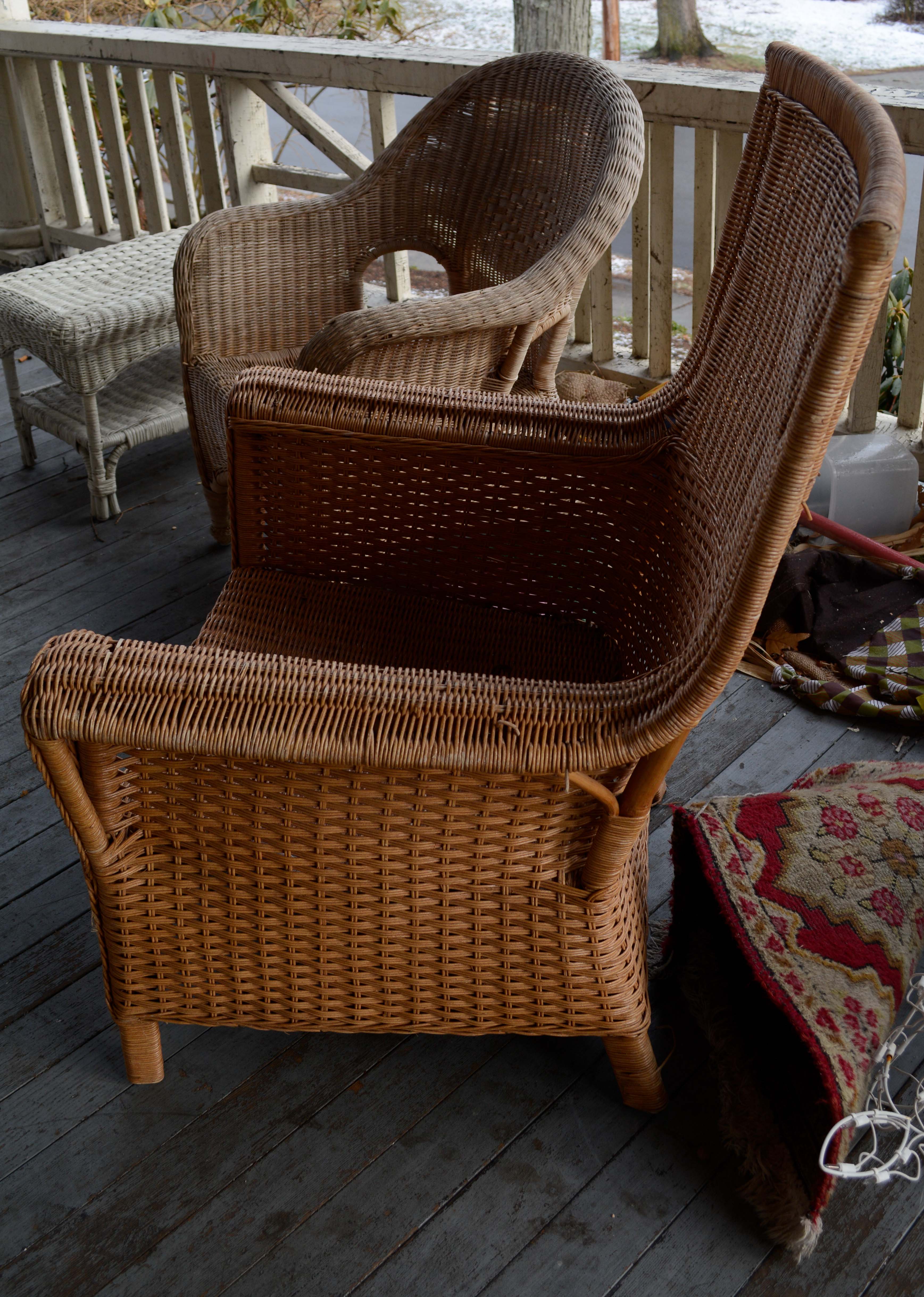 Wicker Patio Chairs and Side Table